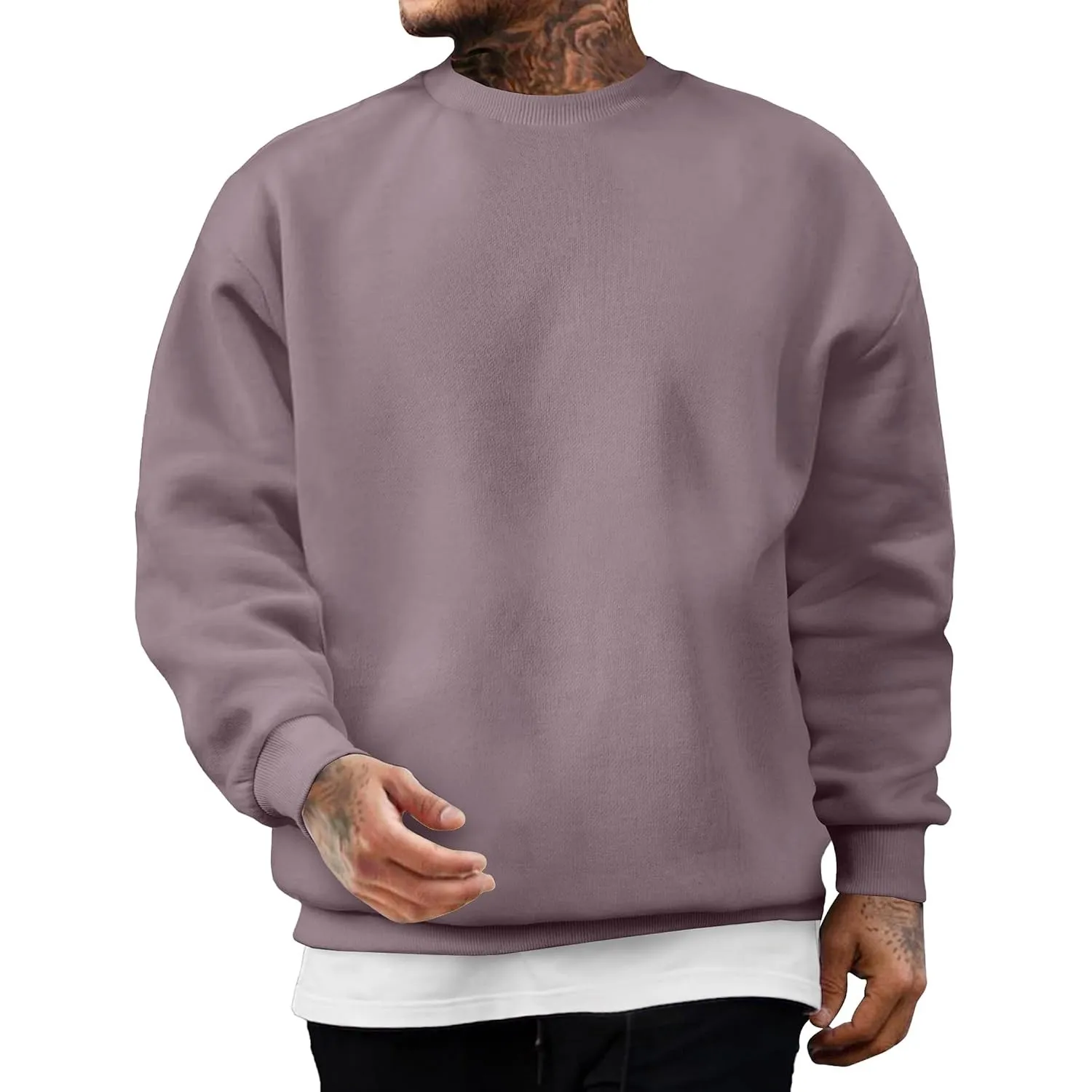 JMIERR Herren Fleece Sweatshirt Crewneck Baumwolle Pullover