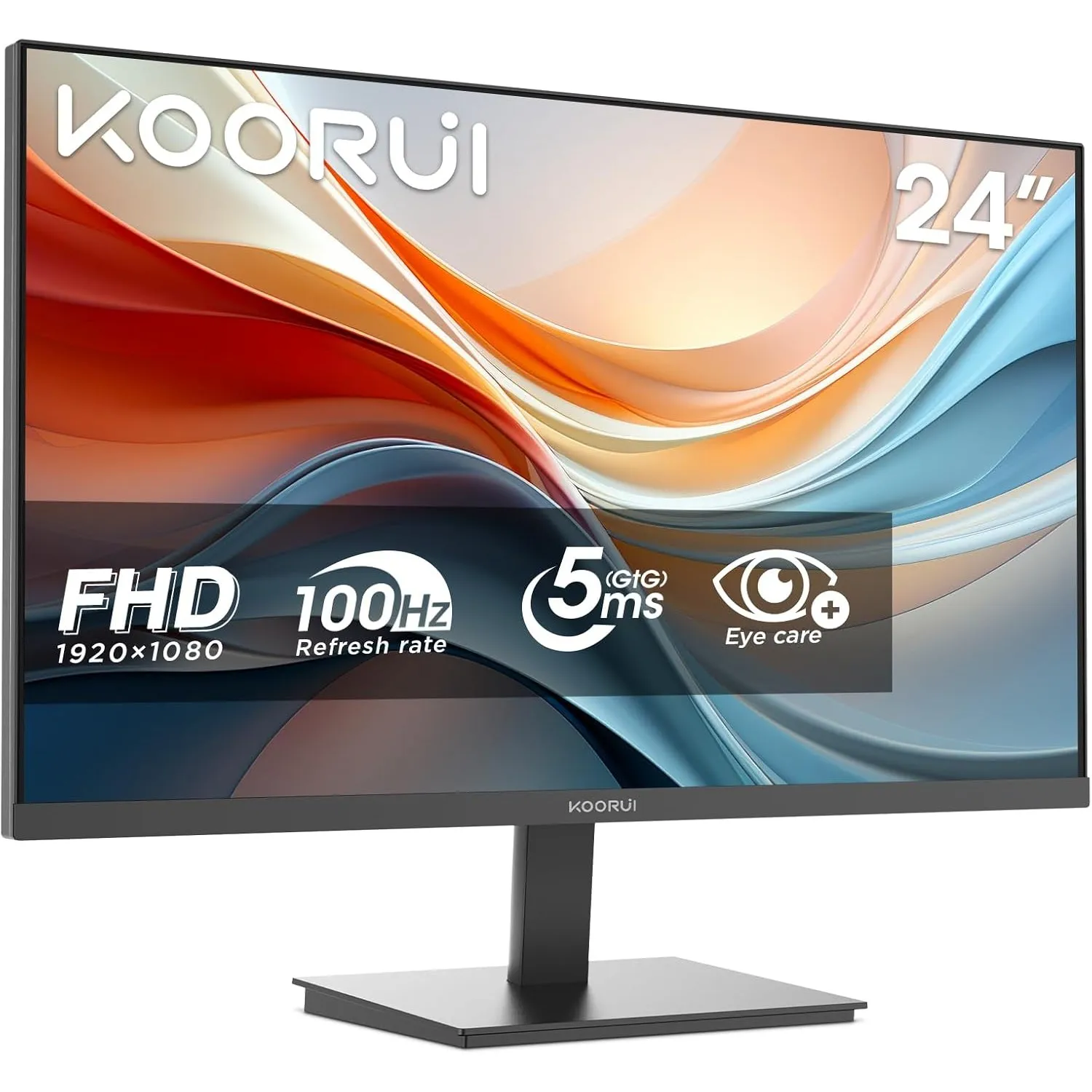 KOORUI Monitor 24 Zoll, FHD 100Hz Eye Care Bildschirm E2412F