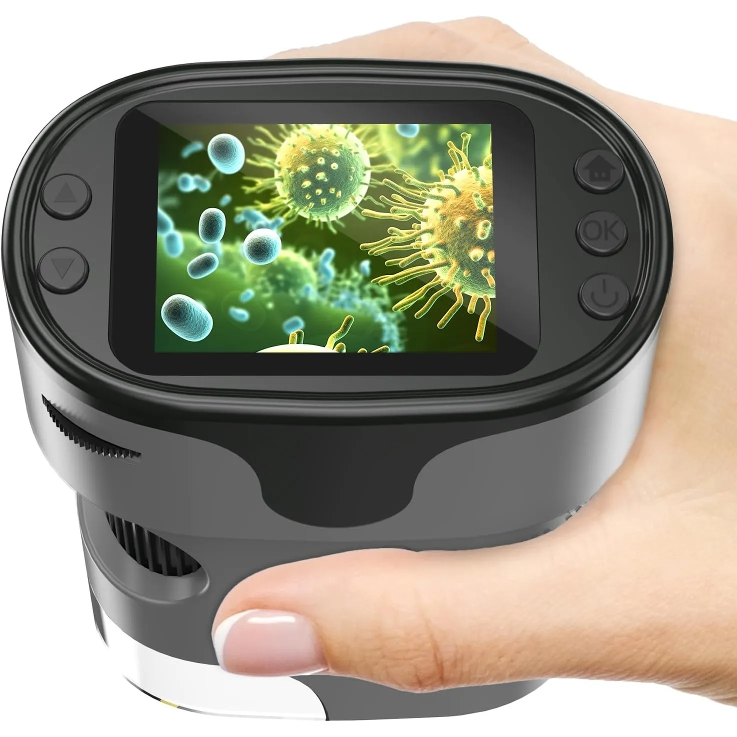 1000X Digitales Handmikroskop mit 2,0" 4K Bildschirm – Wiederaufladbares Komplett-Set inkl. 32GB Speicherkarte & Eva Tr…