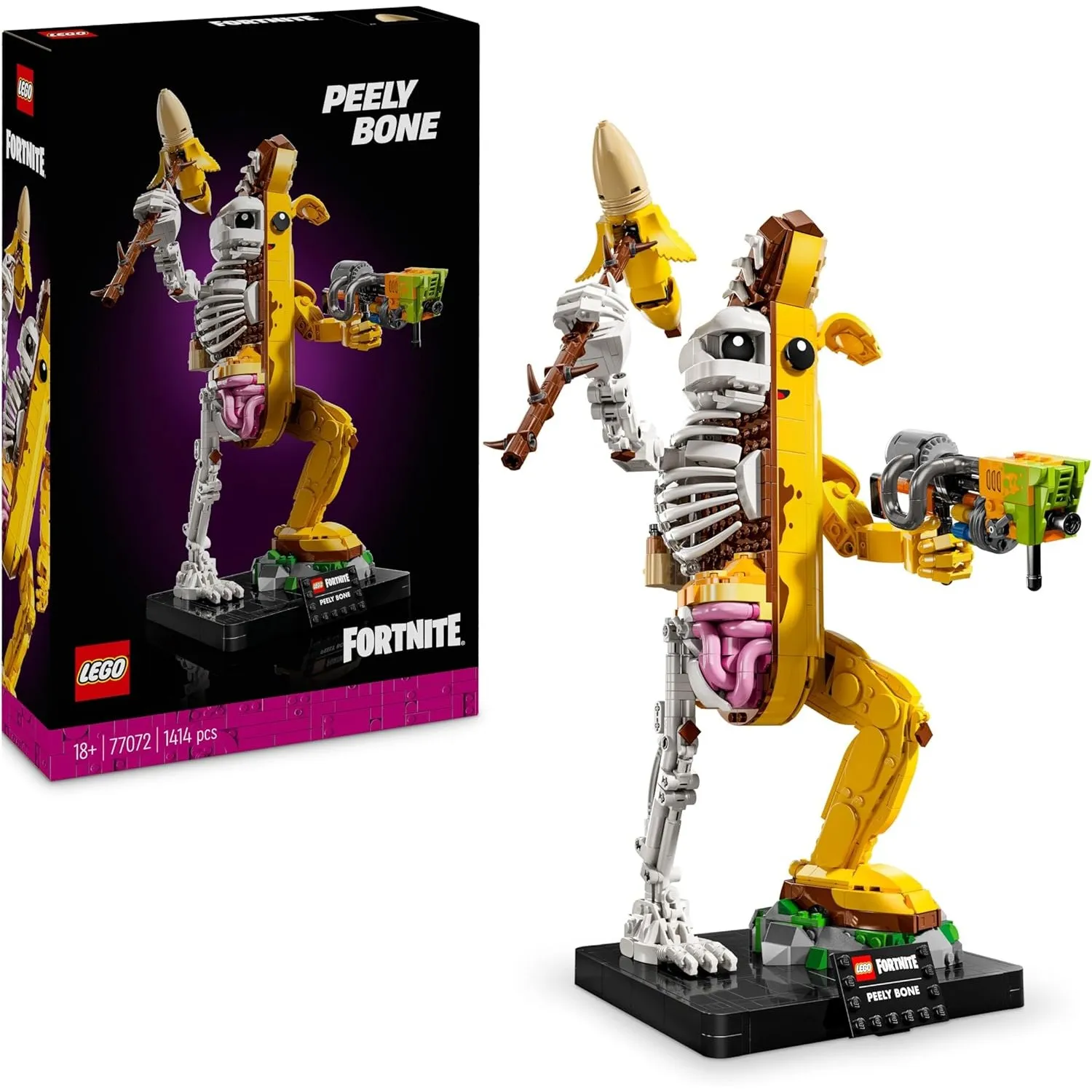 LEGO Fortnite Knochen-Schali - Gamer Modellbau -Bauset für Erwachsene - Schalenschläger Spitzhacke, Farbwerfer, Bananen…