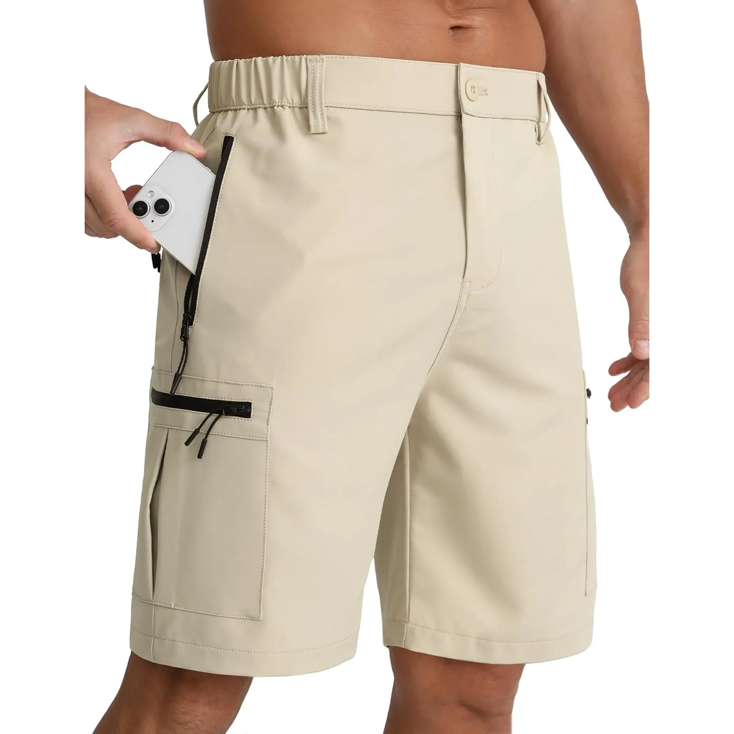 APTRO Kurze Hosen Herren Cargo Shorts mit fünf Reißverschluss Taschen Arbeitshosen Männer Kurz Wanderhose
