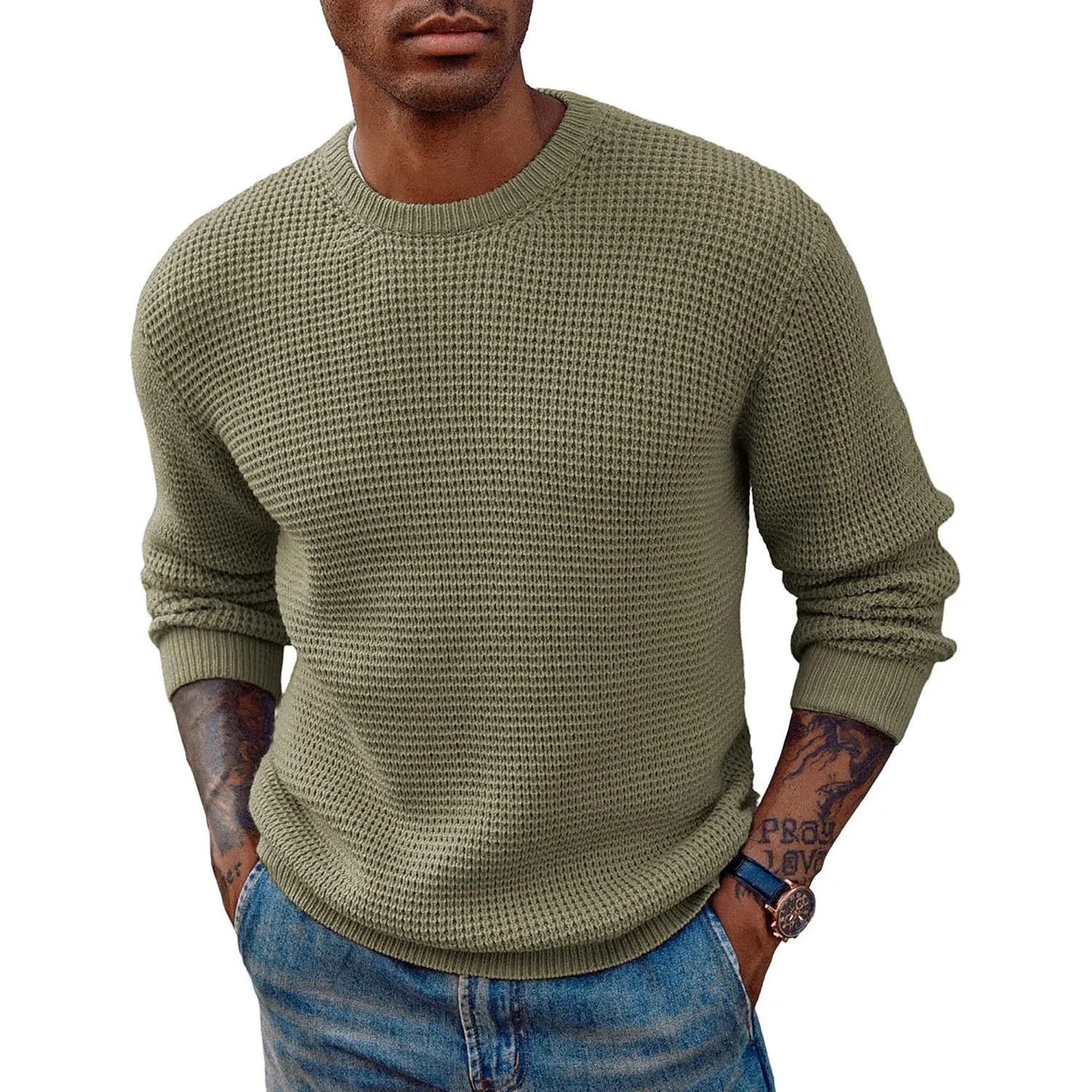 PJ PAUL JONES Pullover Herren Winter Warm mit Rundhals Sweater Langarm