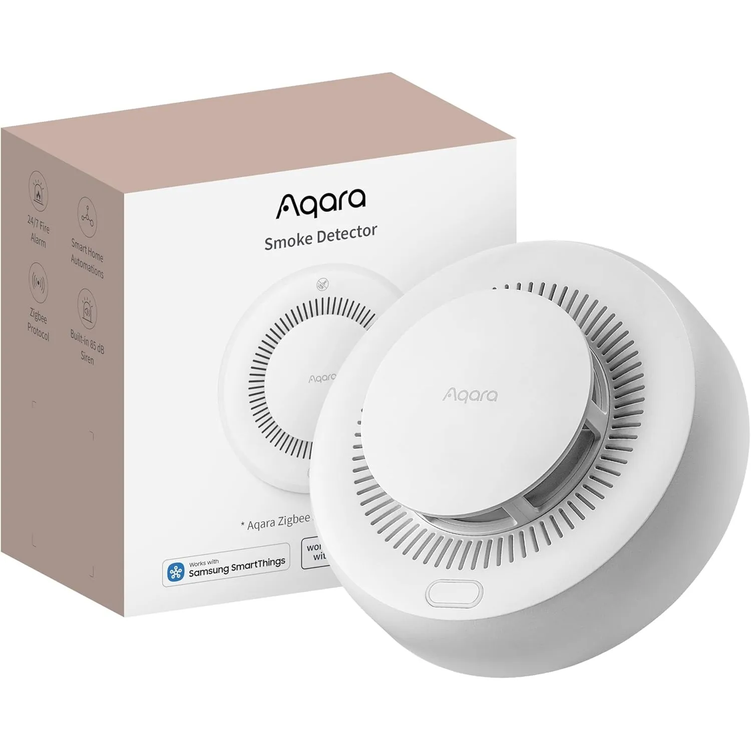 Aqara Zigbee 3.0 Rauchmelder mit 85dB Sirene & Langzeit Batterie | Feuermelder & Rauchwarnmelder für Home Security, Erf…