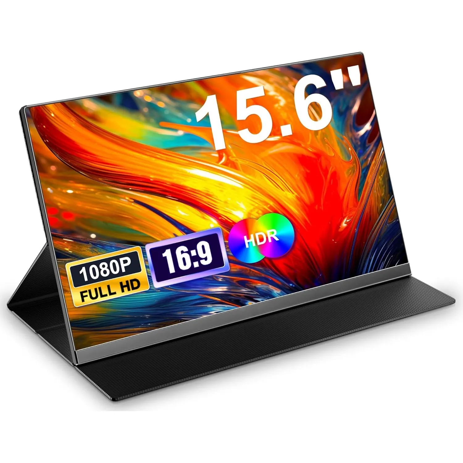 15,6'' Portable Monitor, 1080P FHD Tragbarer Monitor mit Schutzhülle, Tragbarer Mobiler IPS Bildschirm mit Lautsprecher…