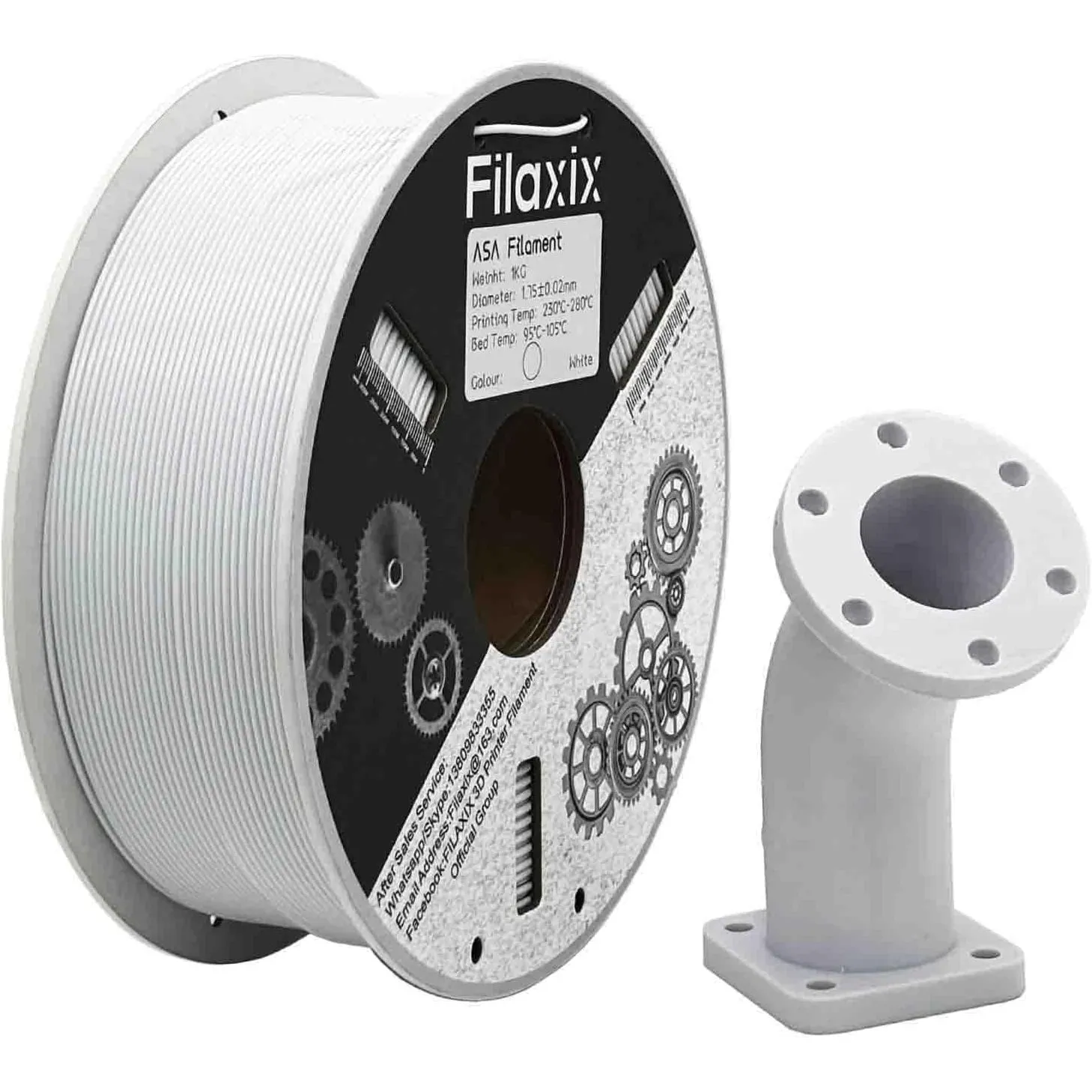 ASA Filament 1,75 mm Weiß, ASA 3D-Filament perfekt zum Drucken von Funktionsteilen im Außenbereich, Maßgenauigkeit +/- …