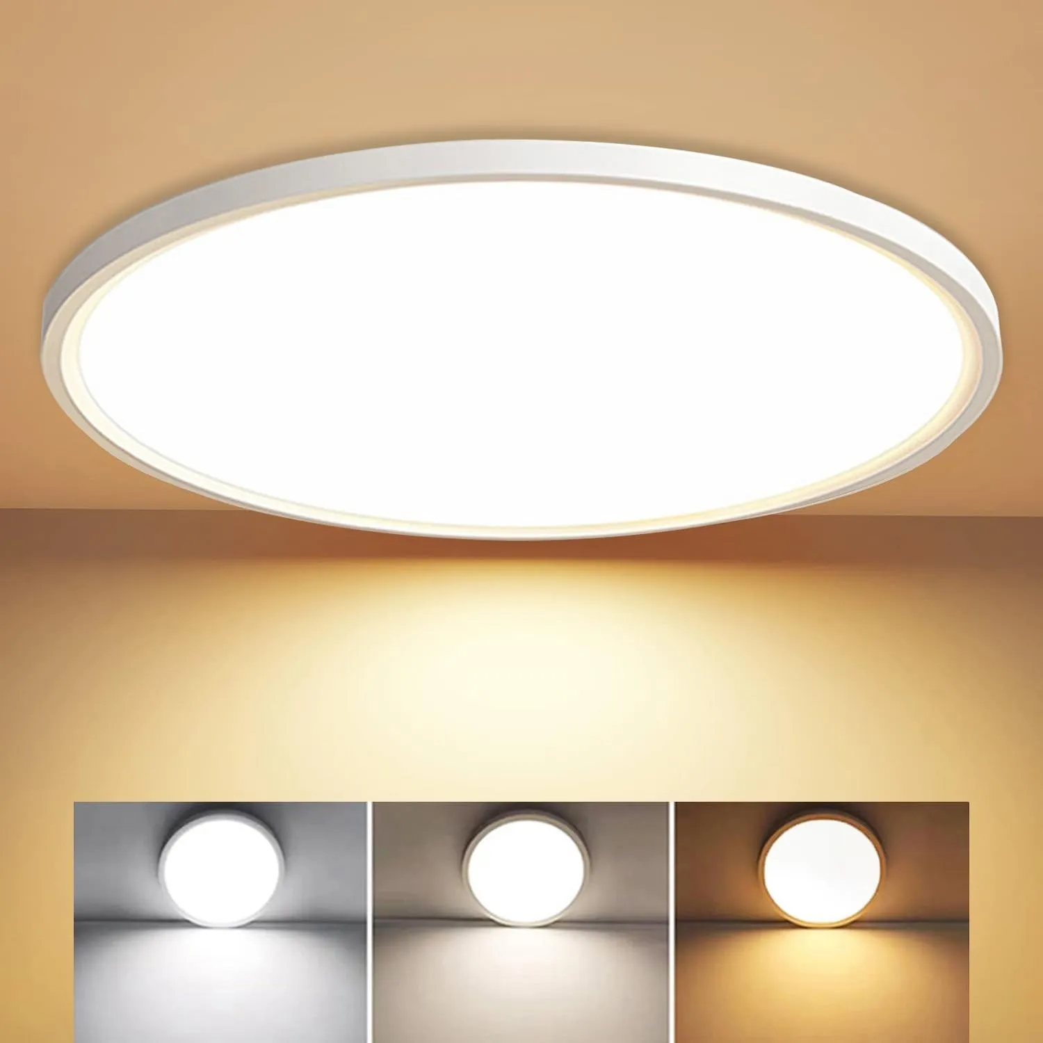 LED Deckenleuchte Ø30CM 20W 2400LM Deckenlampe 3Farben 3000K/4000K/6500K