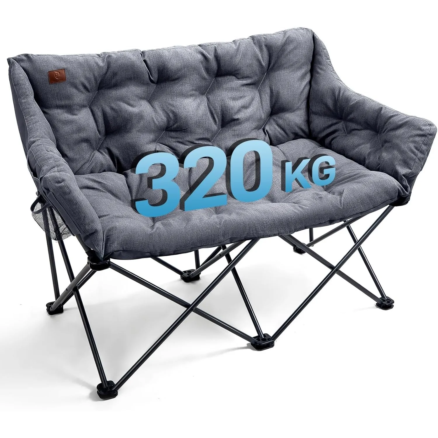 EVER ADVANCED Campingsofa Faltbar 124CM für 2 Personen 320KG Belastbar | Faltsofa Dick Gepolstert Campingstuhl XXL 2 Si…