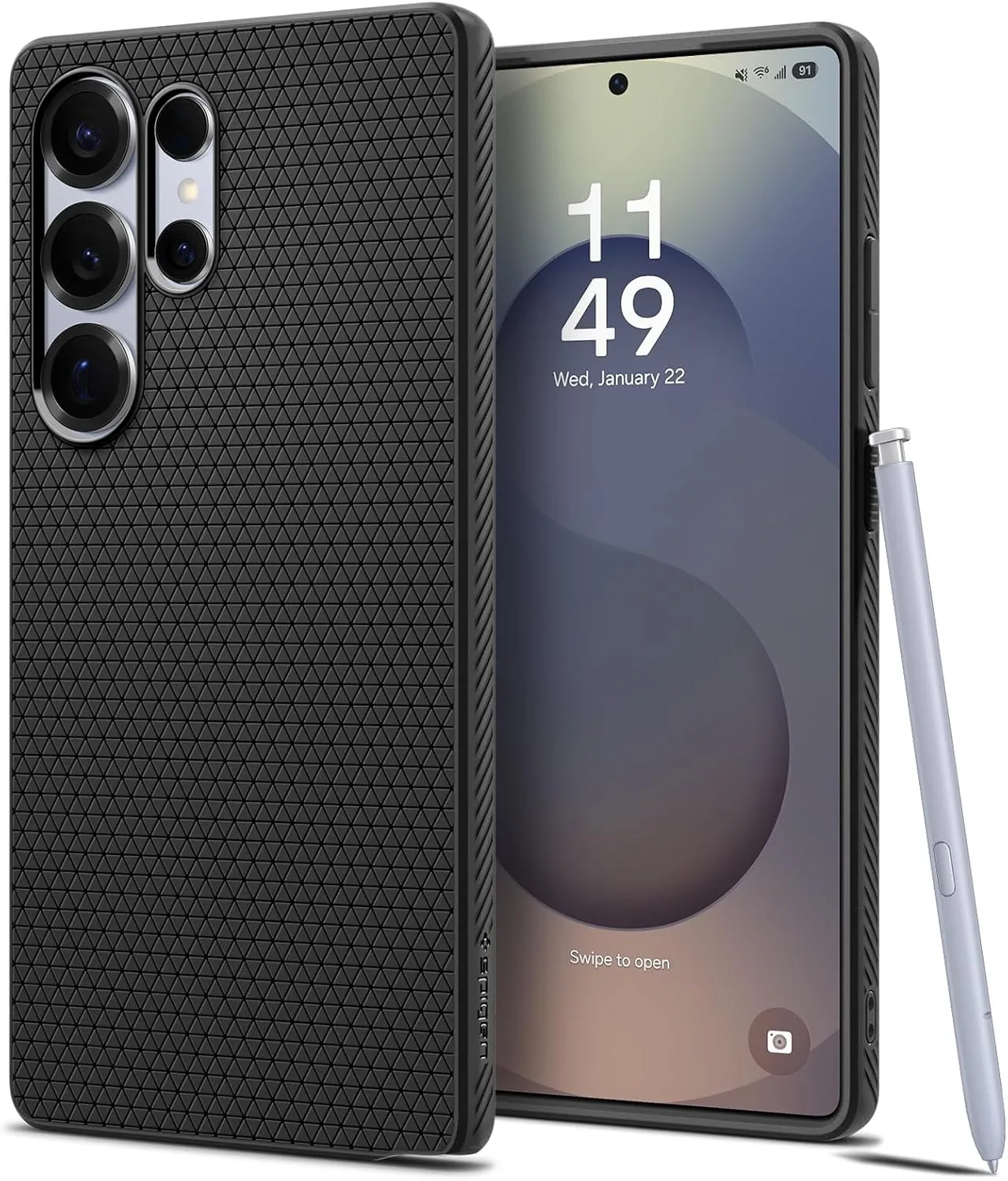 Spigen Liquid Air für Samsung Galaxy S25 Ultra Hülle mit [Stoßdämpfender Schutz], leichtes TPU, Anti-Rutsch Design –Sch…