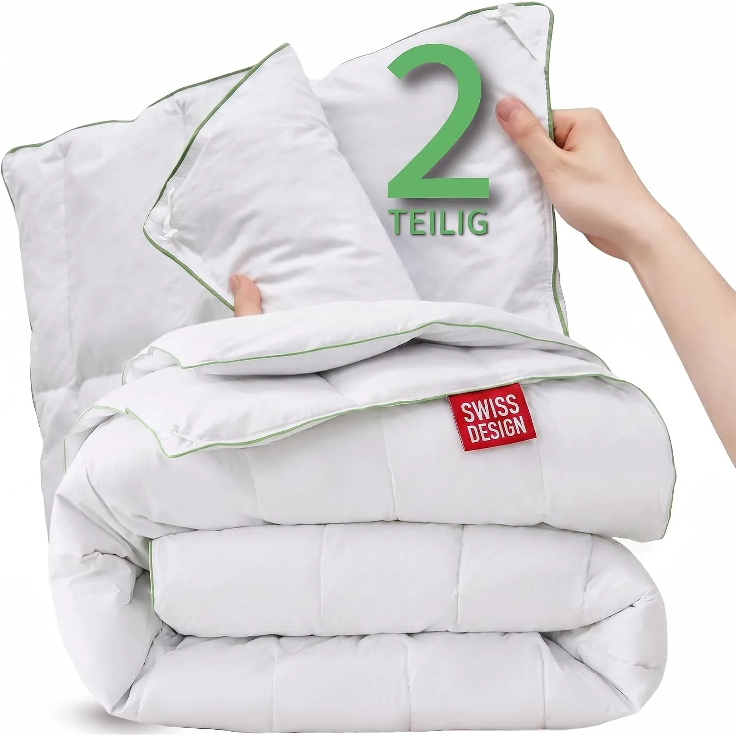 Welldora Komfort Bettdecke 200x200 zweiteilig | Extraweiche Federn & Daunen