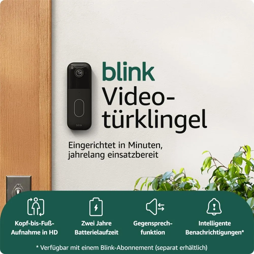 Blink Videotürklingel | System | Kopf-bis-Fuß-Aufnahme in HD, 2 Jahre Batterielaufzeit, einfache Einrichtung, IP65, Syn…