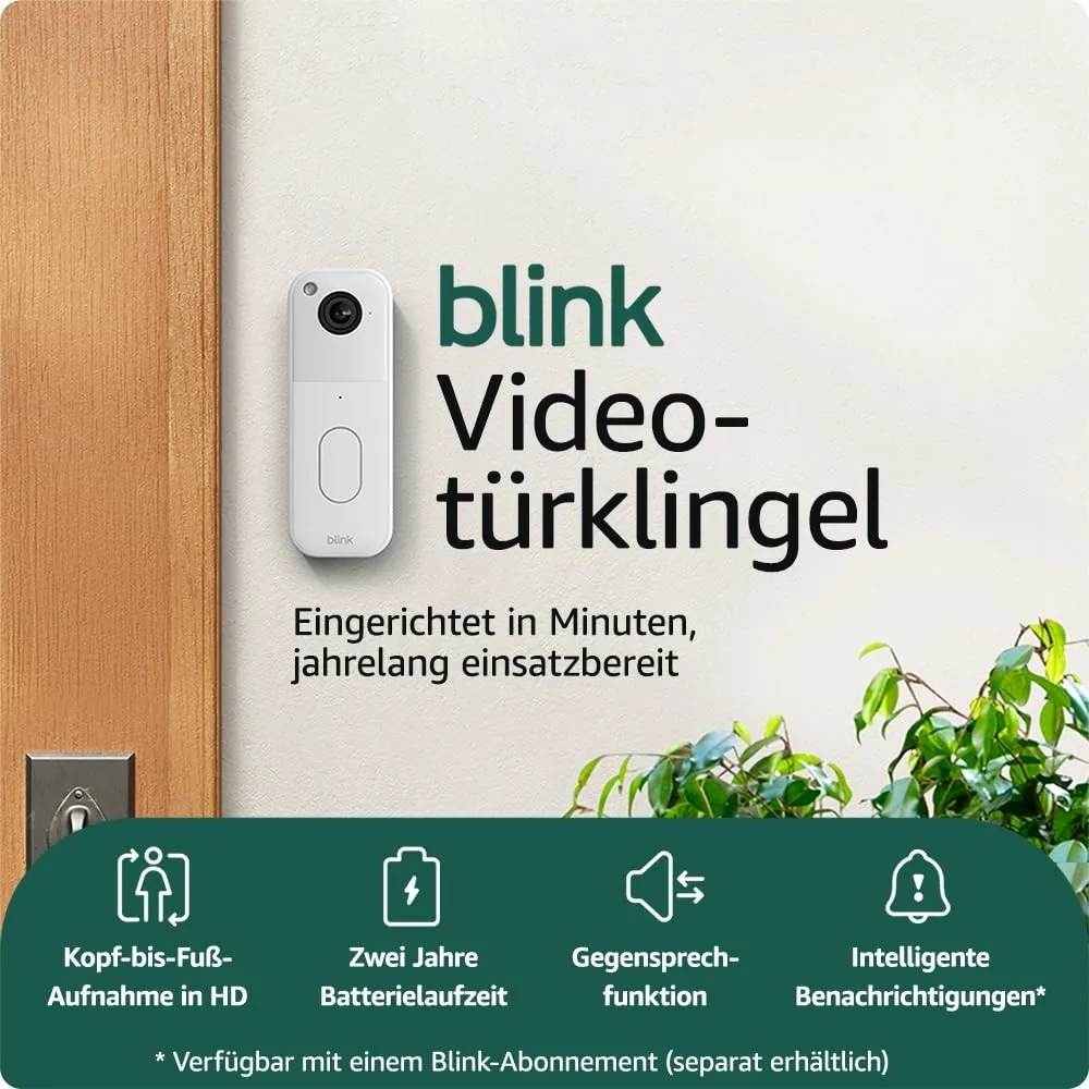 Blink Videotürklingel | System | Kopf-bis-Fuß-Aufnahme in HD, 2 Jahre Batterielaufzeit, einfache Einrichtung, IP65, Syn…