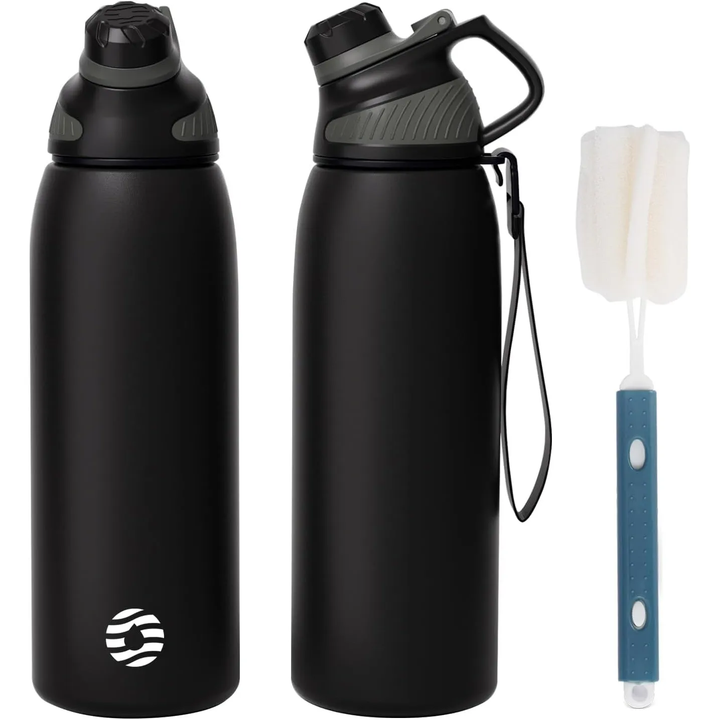 Fjbottle Edelstahl Trinkflasche Sport mit Magnetischem Deckel 1L, 800ml, 600ml, 400ml BPA-Frei Auslaufsichere Kinder Fl…