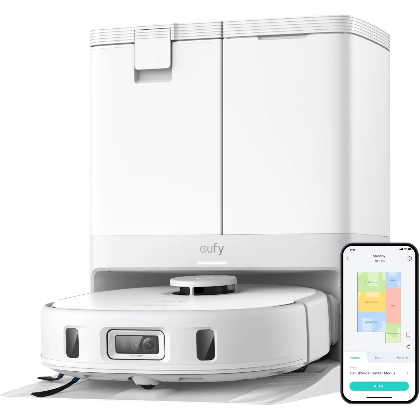 eufy Anker Saug- und Wischroboter X10 Pro Omni, All-in-One, Weiß