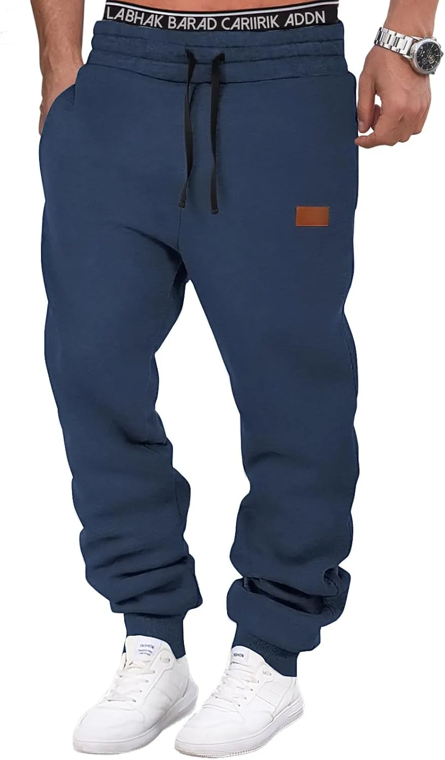 HMIYA Jogginghose Herren Baumwolle Trainingshose Sporthose Freizeithose Lang Hosen Klassische Sweathose mit Taschen Win…