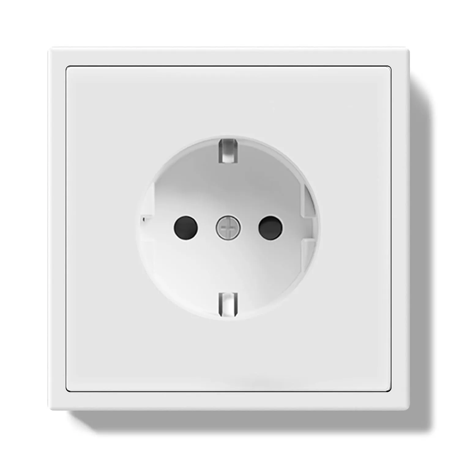 BSEED Schuko Steckdose Unterputz, Wandsteckdose 16Amp mit PC Rahmen, Einzelsteckdose mit Krallen, 1 Fach Weiß