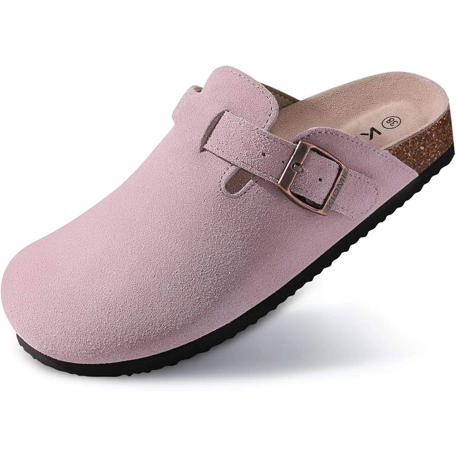 Comwarm Wildleder Damen Clogs Kork Fußbett Pantoletten