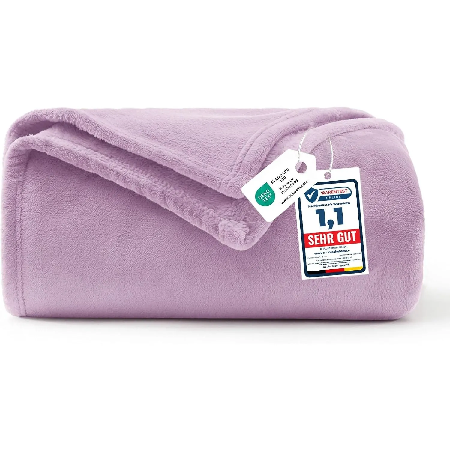 WAVVE Kuscheldecke Flauschig Decke Tagesdecke 150x200 - Sofadecke Lila