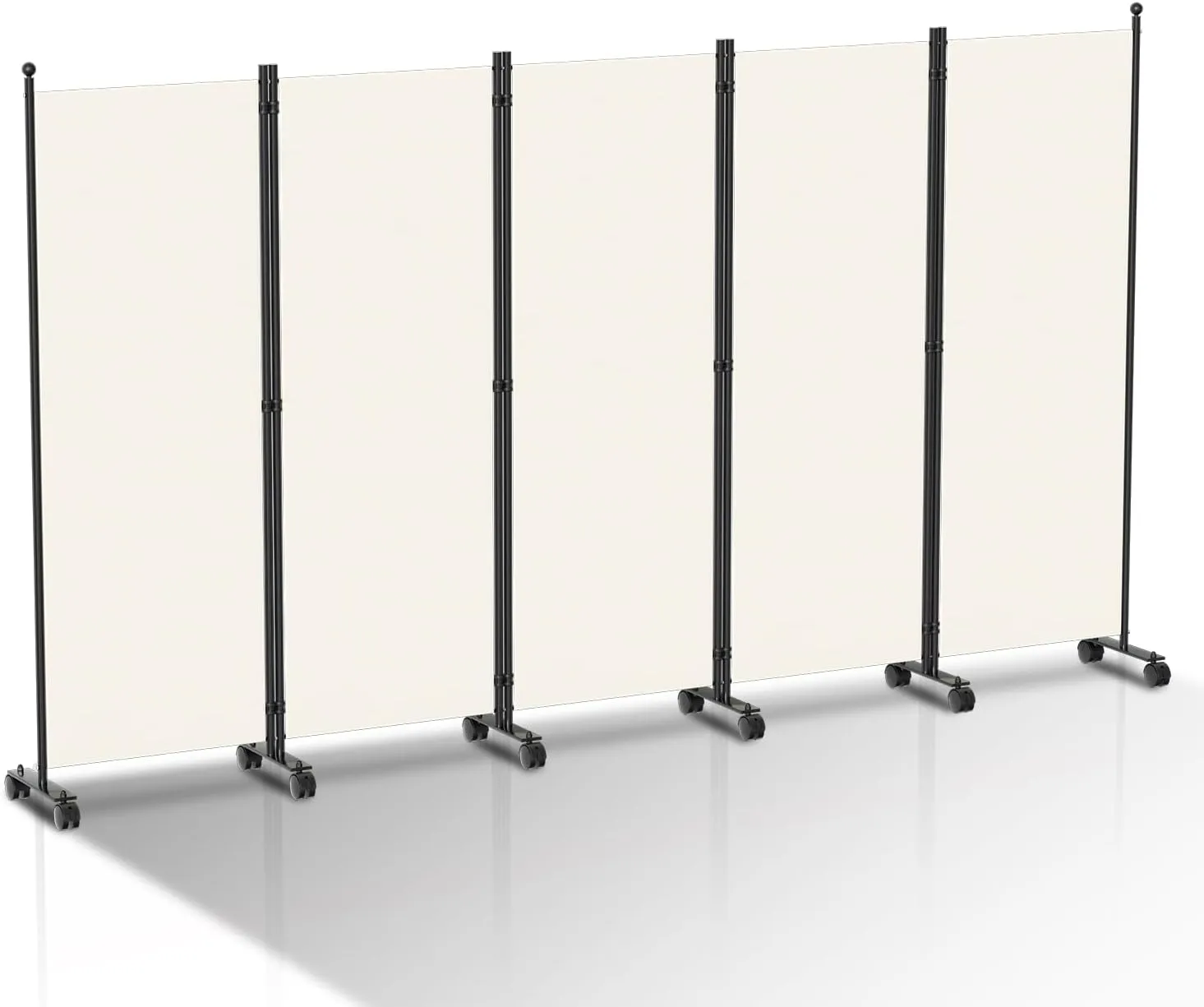 Paravent Raumteiler Klappbar Freistehend Trennwand, Paravent auf Rollen, 5 Teilig 284x181 cm, Raumtrenner klappbar Wand…