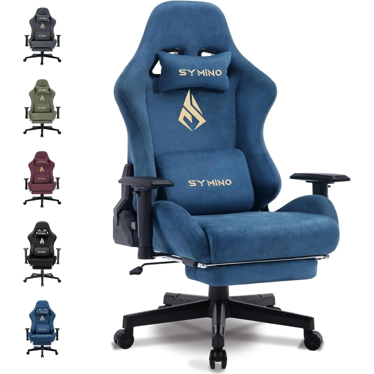 Symino Gaming Stuhl, Atmungsaktiver Bürostuhl aus Hochwertigem Stoff, So Weich Wie Pelz, Ergonomischer PC-Stuhl, Verste…
