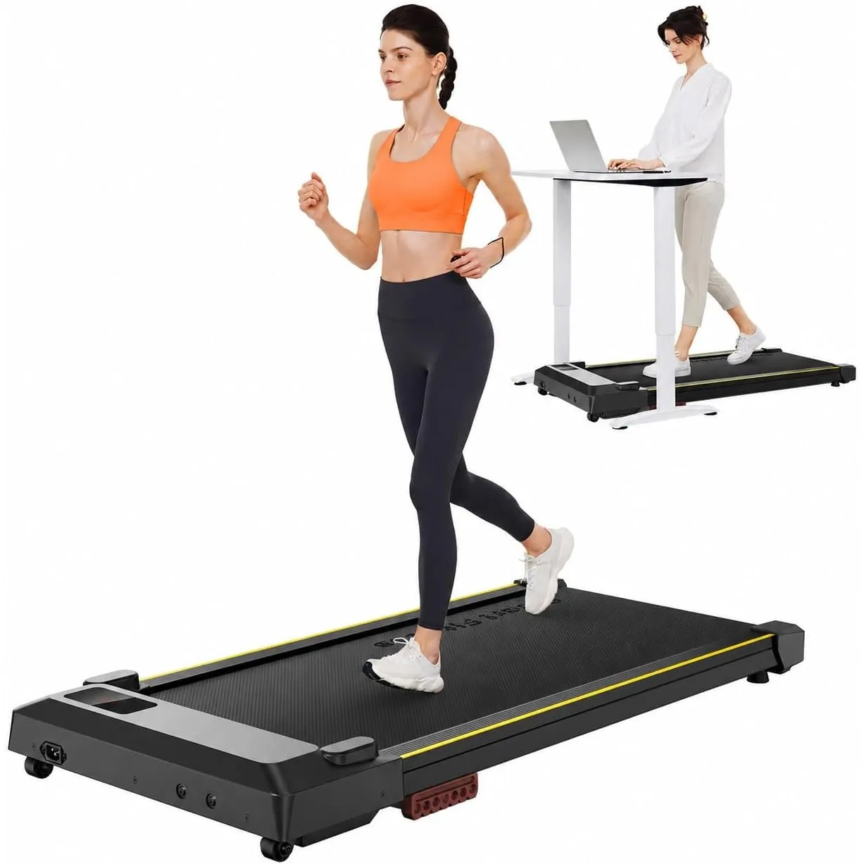 UREVO Smart Walking Pad, kompaktes Laufband unter Schreibtisch | Doppelter Stoßdämpfung, Workout-App mit Track Insights…