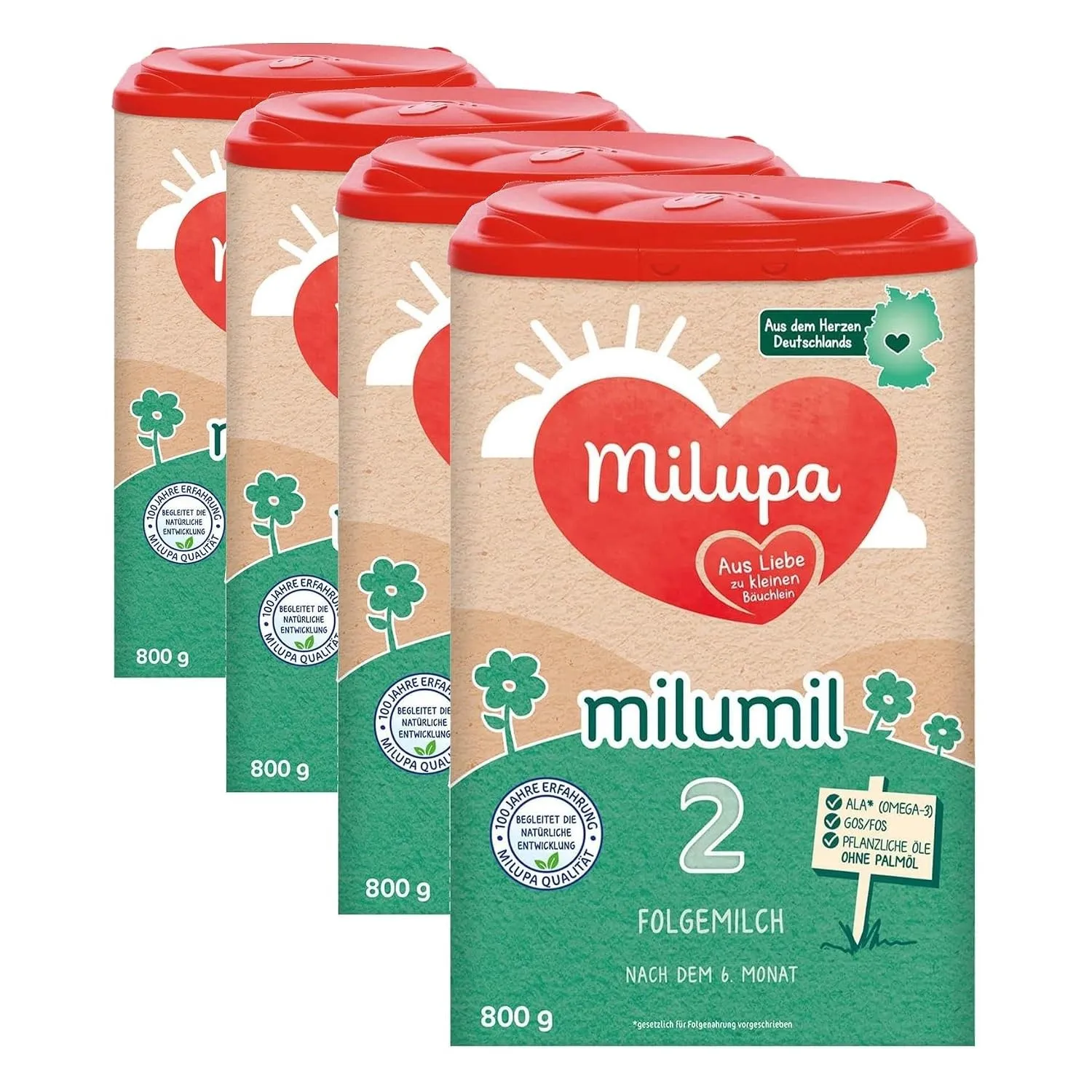 Milupa Milumil 2 – Folgemilch – Baby-Milchpulver – Nach dem 6. Monat – Passender Begleiter zur Beikost mit wichtigen Nä…