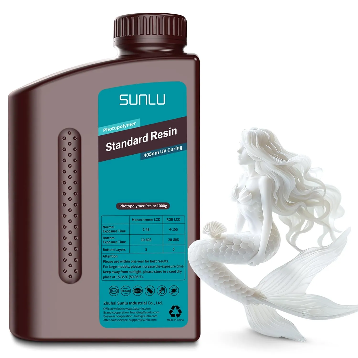 SUNLU Standardharz für 3D-Drucker, Schnellhärtendes Photopolymerharz für LCD/DLP/SLA-Drucker,3D-Druckerharz 395-405nm U…