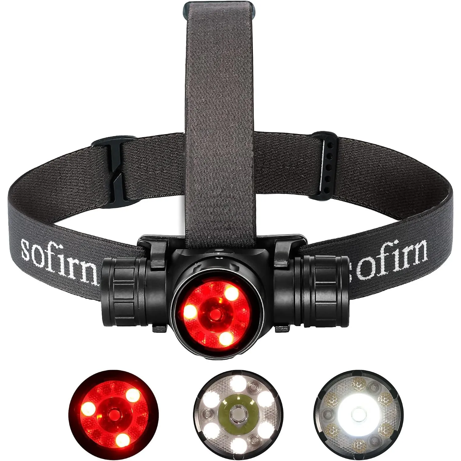 Sofirn HS21 Stirnlampe LED Wiederaufladbar 2200lm, Rot- & Weißlicht