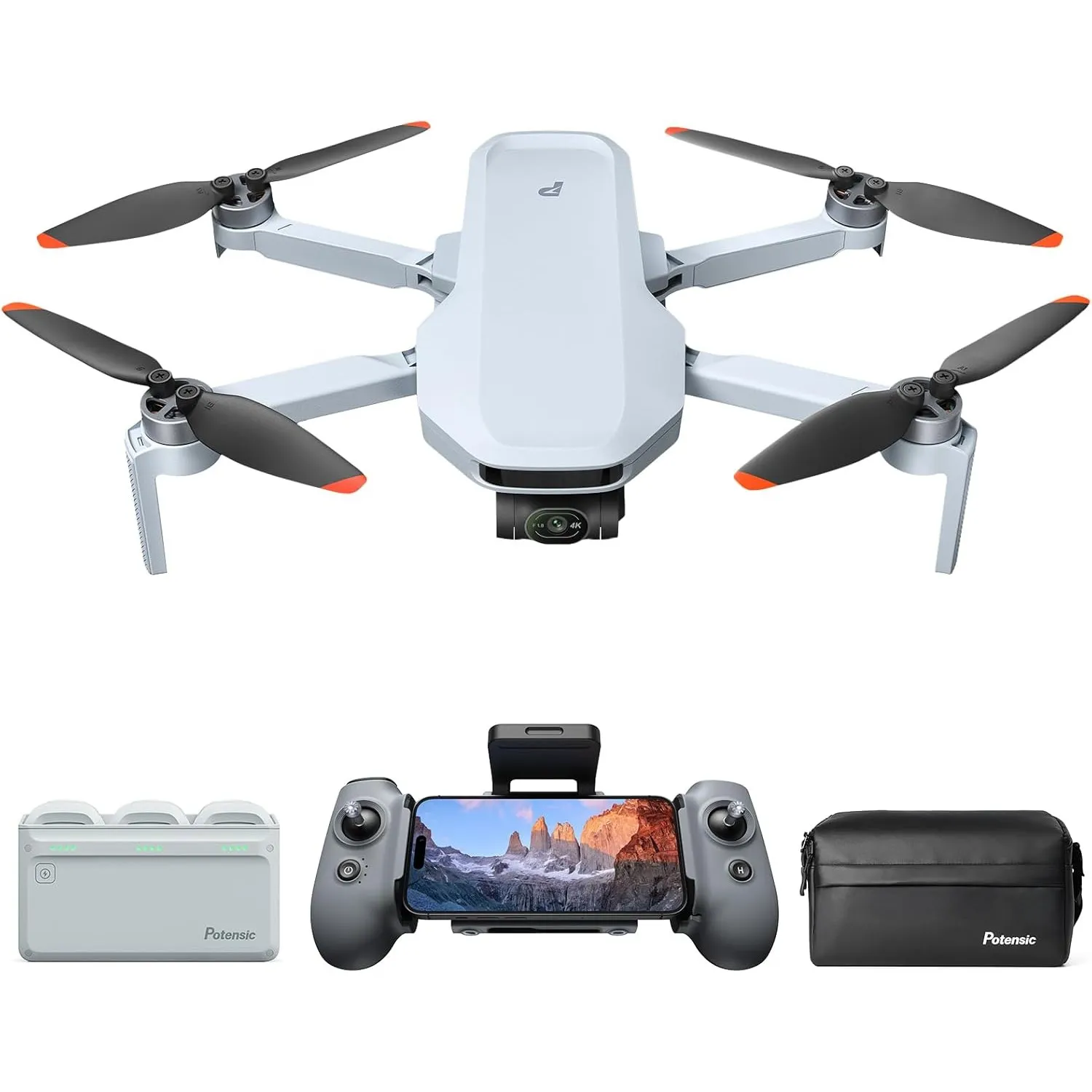 Potensic ATOM 2 Drohne mit Kamera 4K, 3 Akkus für 96 Min. Flug, Drone, C0