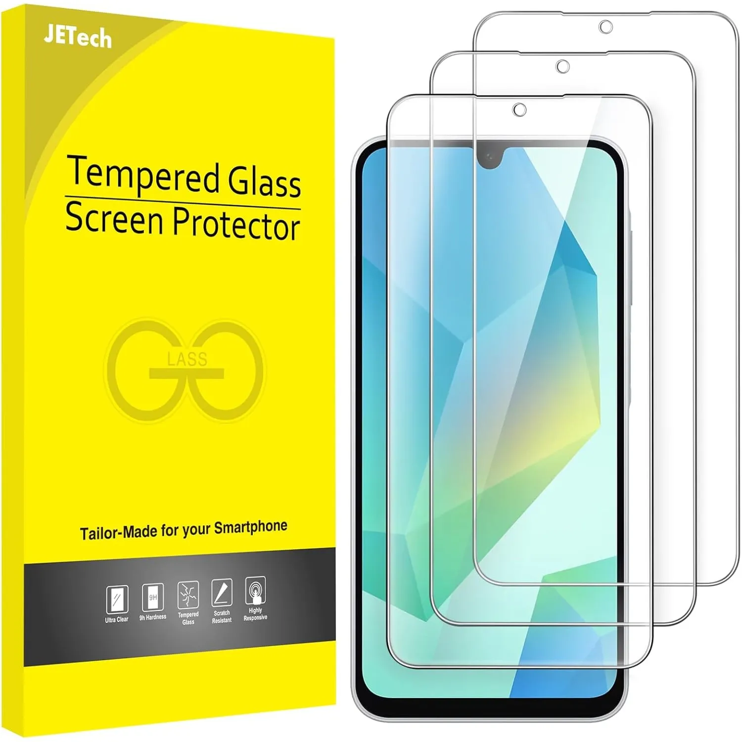 JETech Schutzfolie für Samsung Galaxy A16, 3 Stück