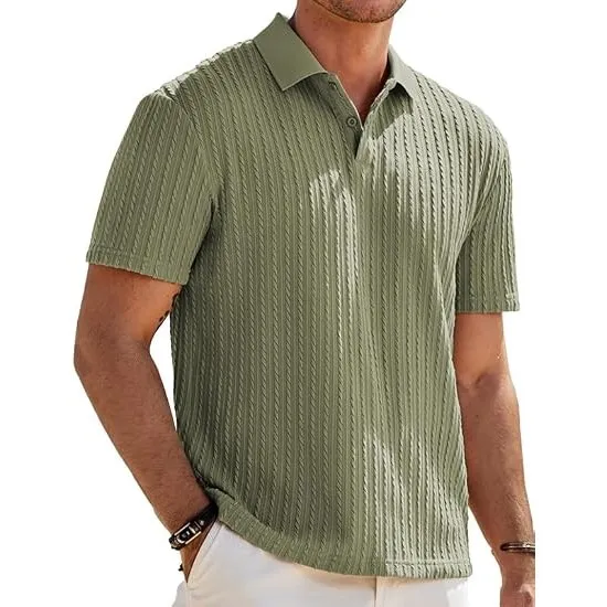 Elegancity Herren Poloshirts Kurzarm Srtick Golfshirt Polohemd