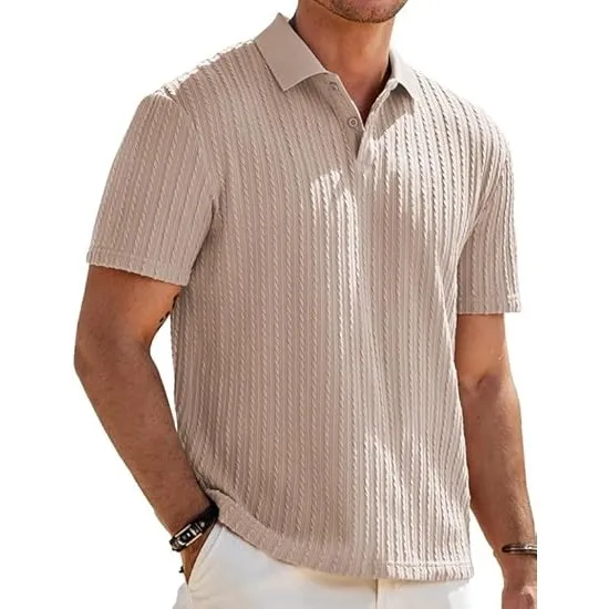Elegancity Herren Poloshirts Kurzarm Srtick Golfshirt Polohemd | Textur Poloshirts,Urlaubsstil Kurzarmshirts,Old money …