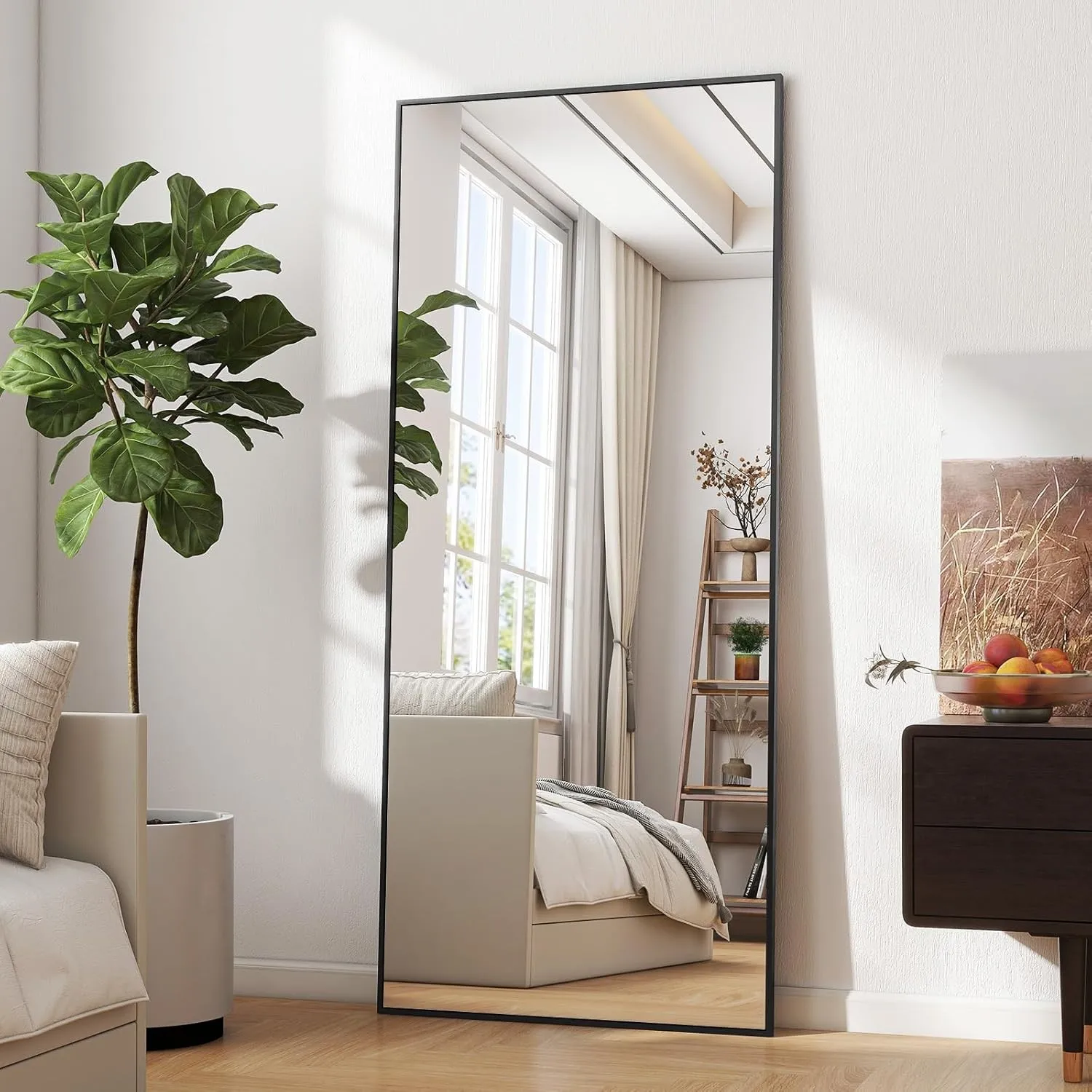 BEAUTYPEAK Bruchsicher Ganzkörperspiegel 60x165cm, Standspiegel mit Ständer | Bodenspiegel Hängend oder Lehnend an die …