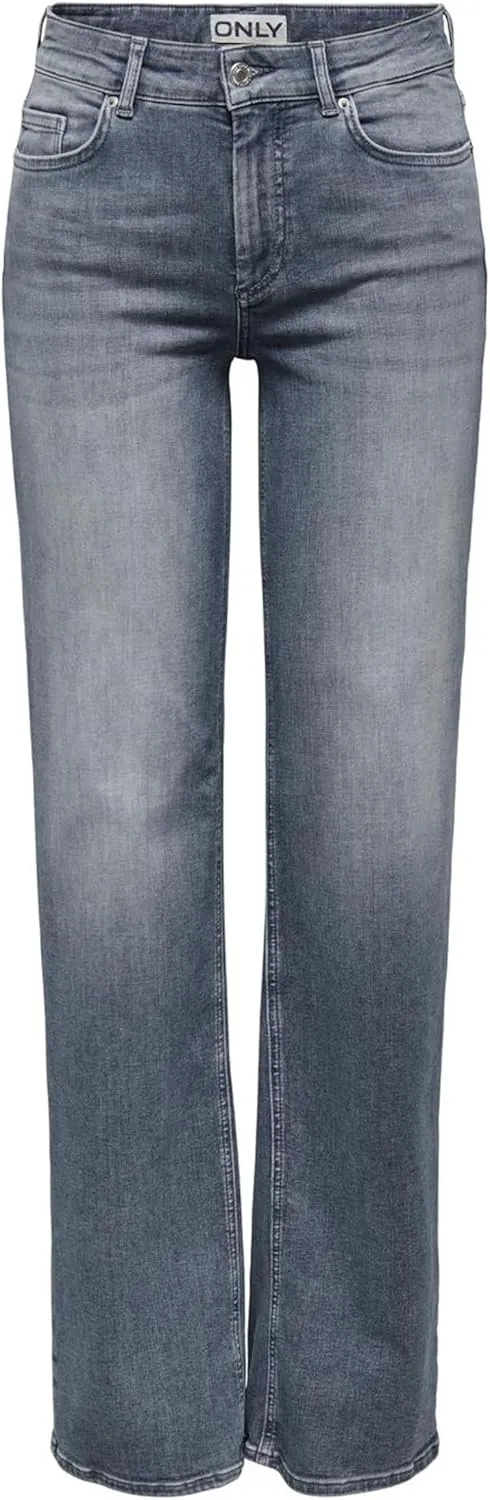 ONLY Female Straight-Fit Jeans ONLBLUSH Mittlere Taille Gerade geschnitten Jeans