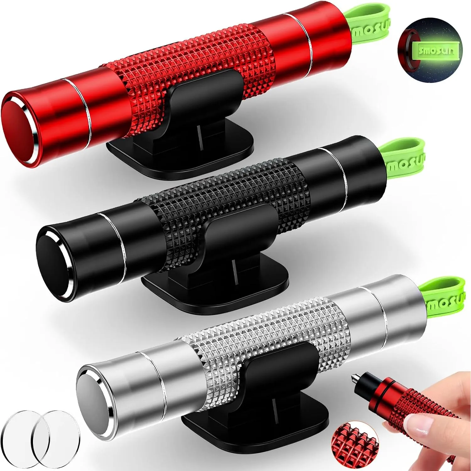 smosun Verbessert Gurtschneider Notfallhammer Mini, 2 In 1 Safety Nothammer Auto mit Gurtschneider, Tragbarer Sicherhei…