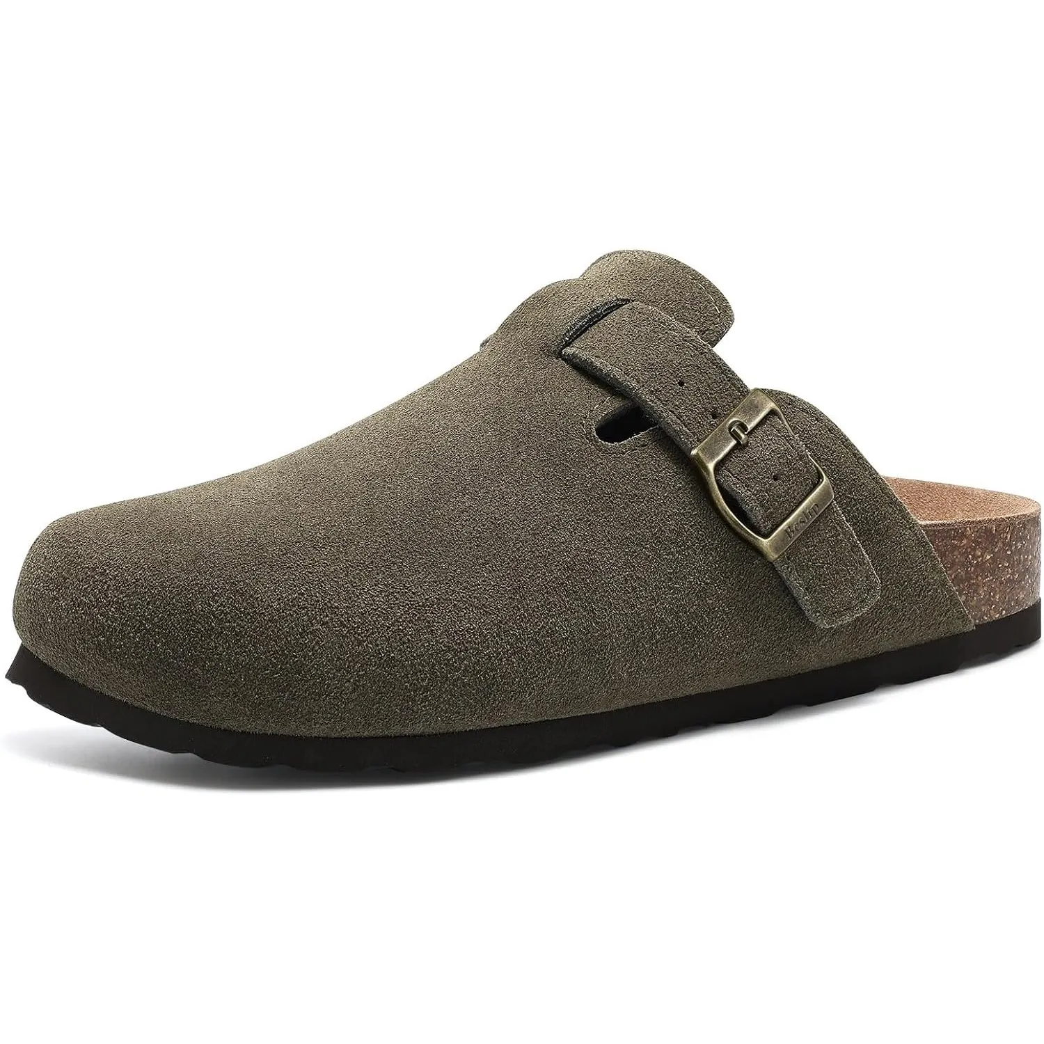 Beslip Wildleder Clog für Damen Weiches Kork Fußbett | Leder Pantoletten Komfort Kartoffel Schuhe mit Arch Support, Fra…