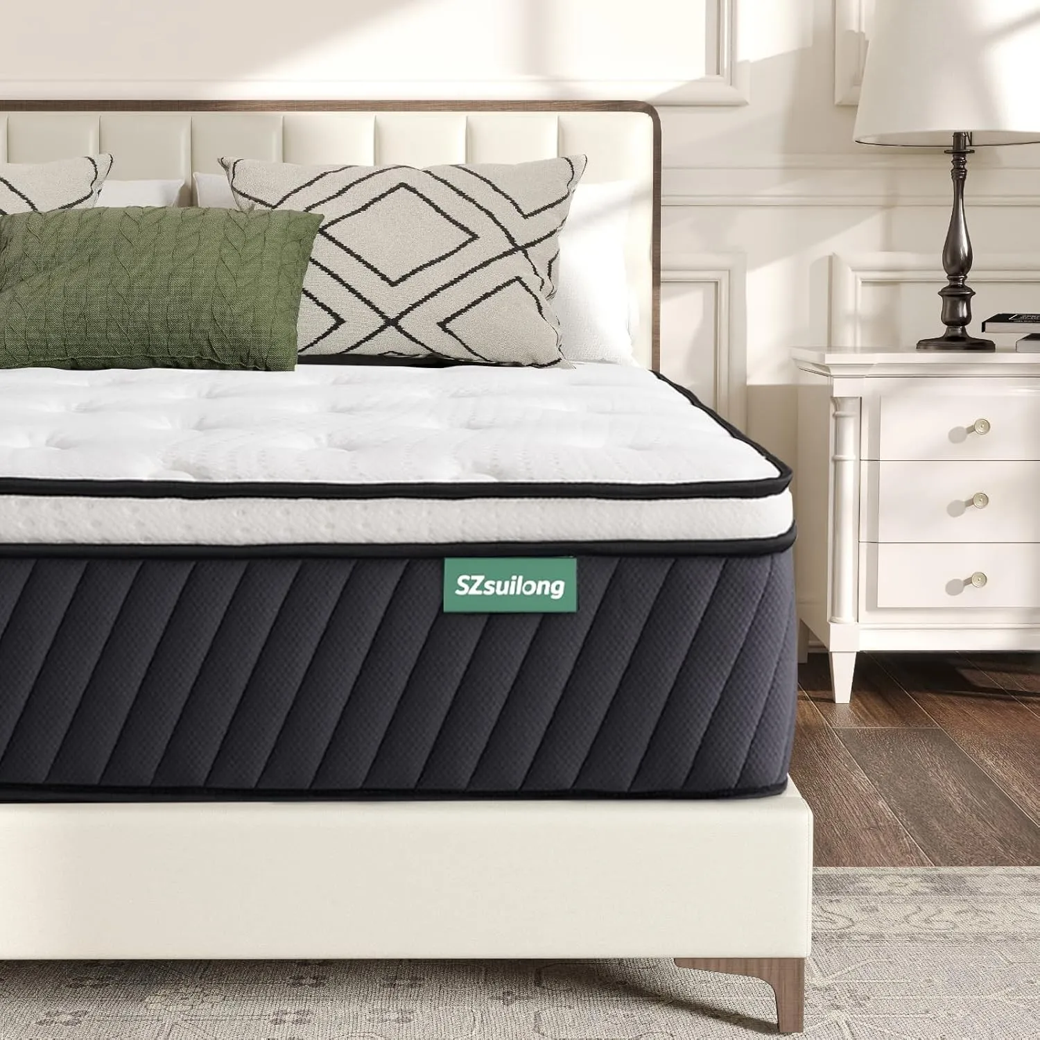 SZsuilong Matratze 90x200, Höhe 30cm Taschenfederkernmatratze 7-Zonen Härtegrad H3 H4 mit Memory Foam Komfort Federkern…