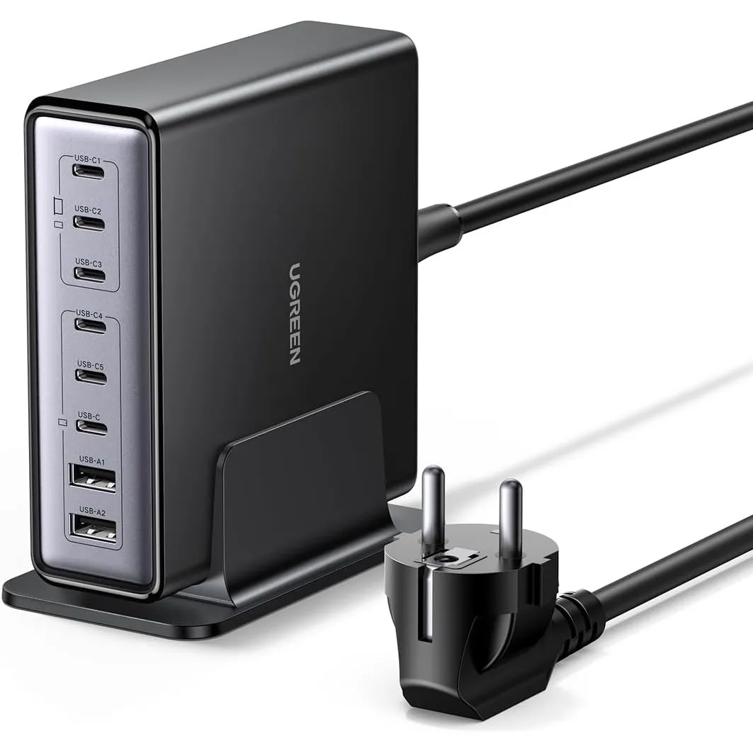 UGREEN USB C Ladegerät 200W, 8-Port Desktop Ladestation,100W Laptop Charger