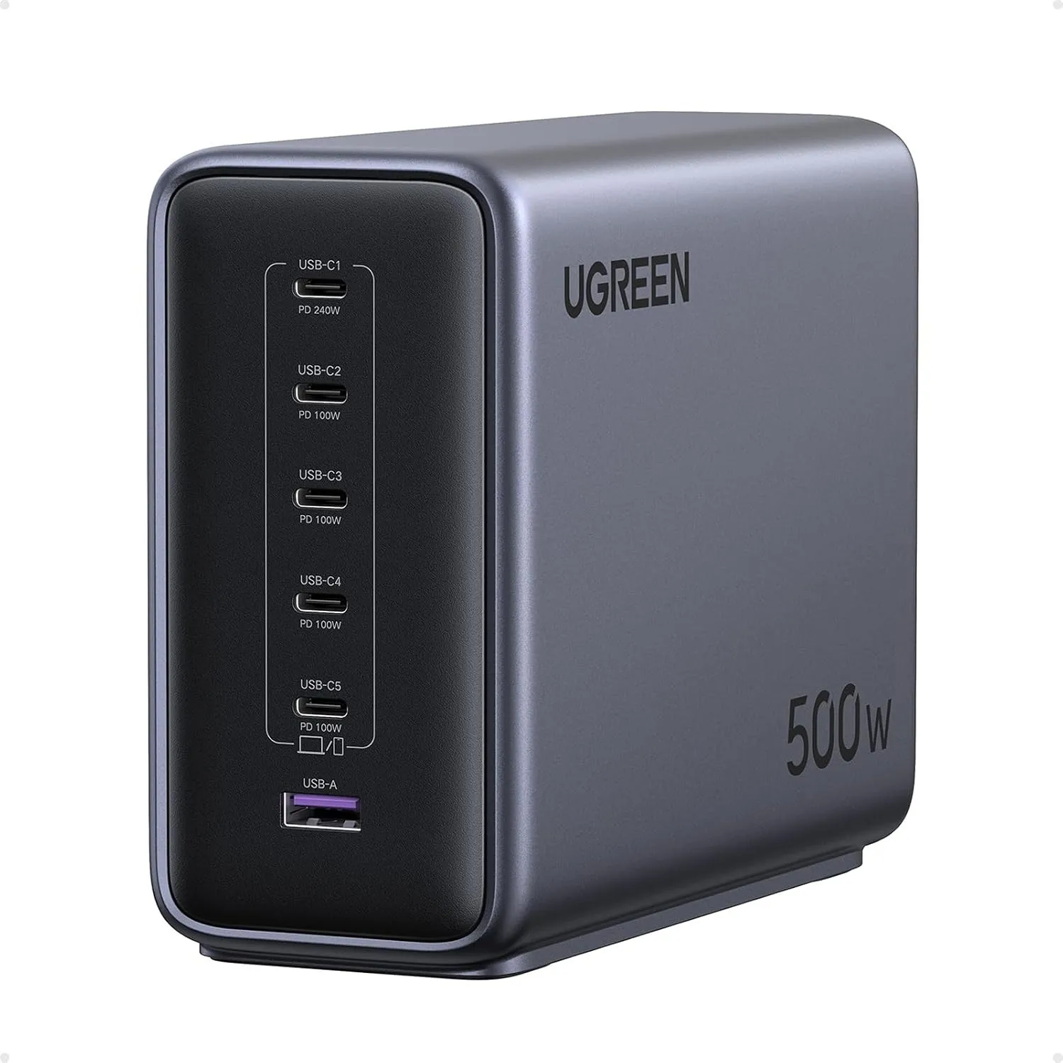 UGREEN Nexode 500W USB-C Ladegerät, 6-Port, PD 3.1 240W Max beim Einzelport | GaN Ladestation, Desktop Charger, ideal f…