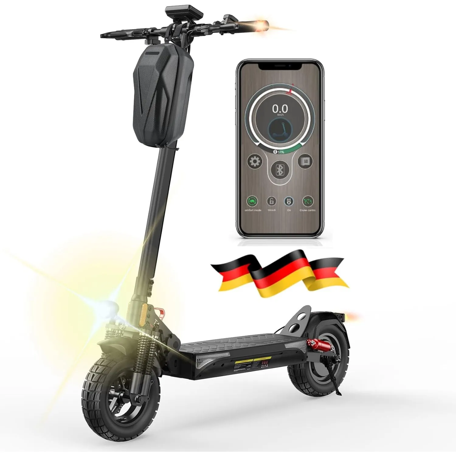 E Scooter mit Straßenzulassung,8,5丨10 Zoll Elektroroller mit 7,5丨12,5AH Batterie Max 70丨30KM Reichweite,Duales Bremssys…