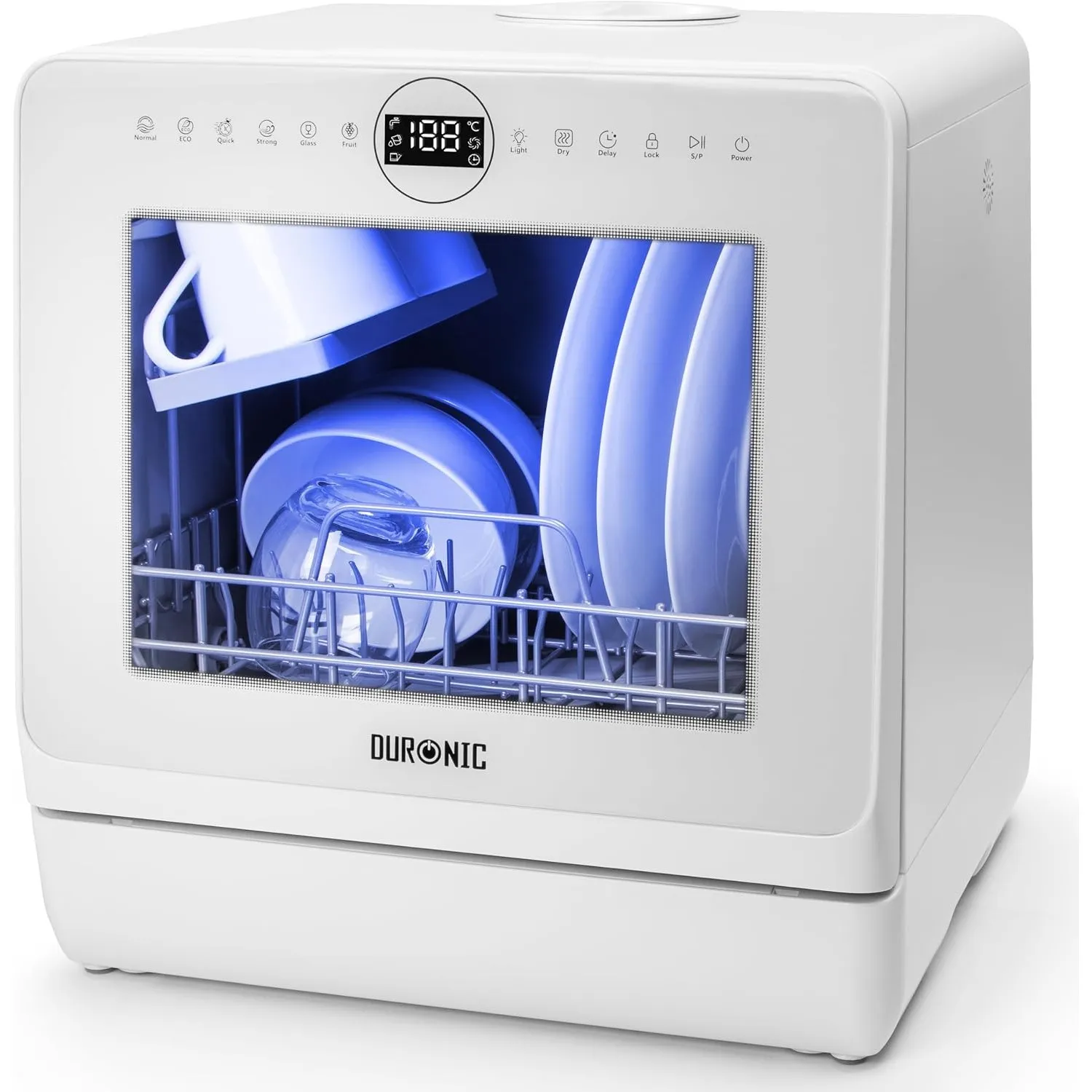 Duronic DW5 WE Spülmaschine, Mini Geschirrspüler für bis 4 Personen