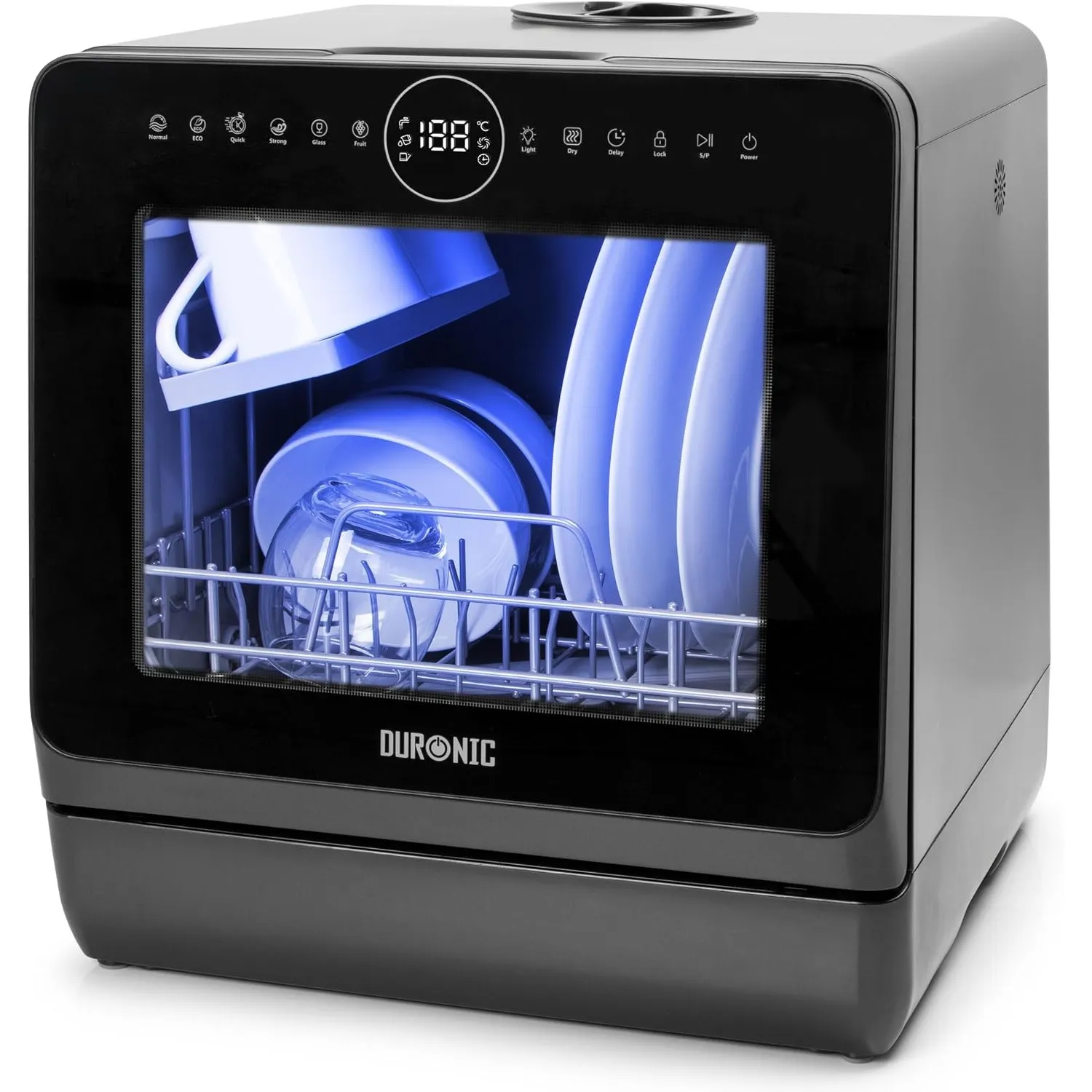 Duronic DW5 BK Spülmaschine, Mini Geschirrspüler für bis 4 Personen