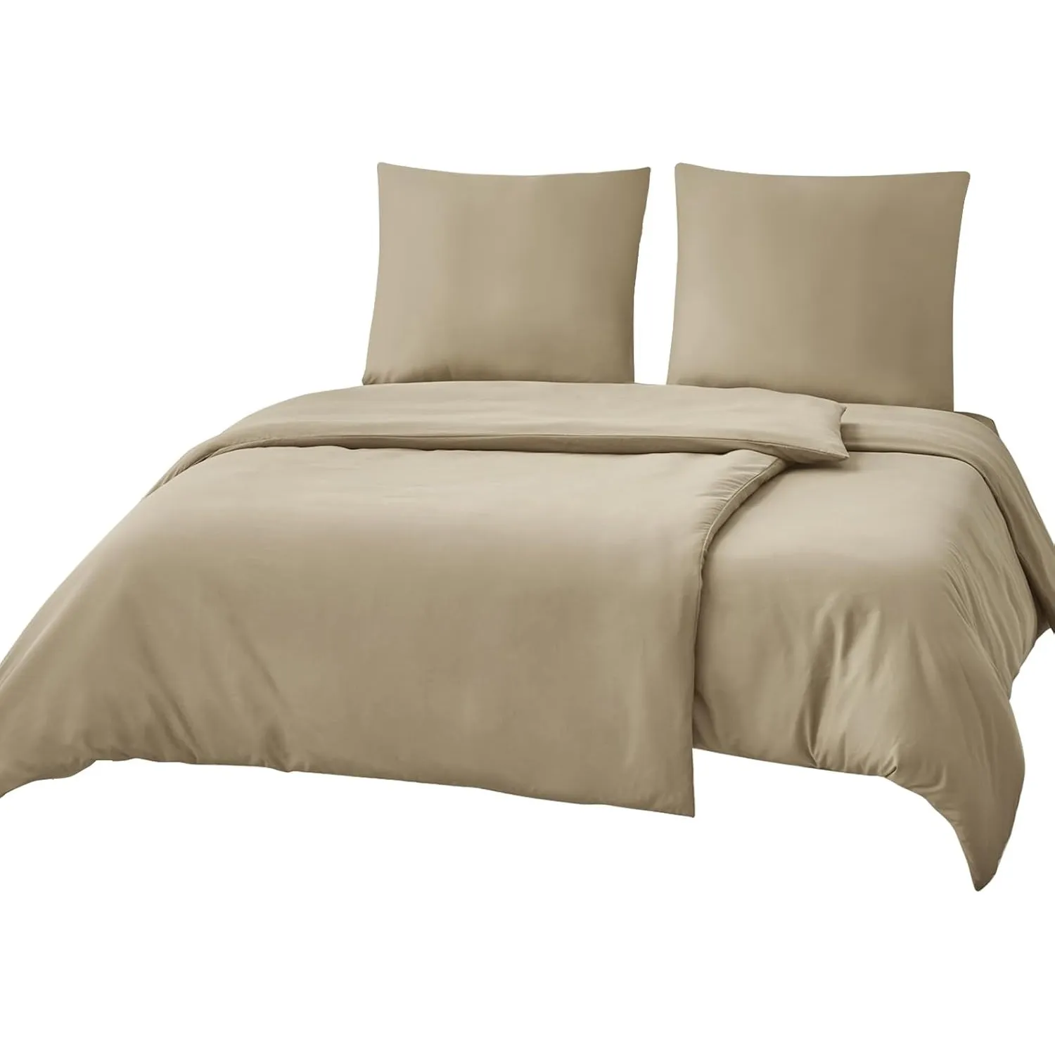 RUIKASI Bettwäsche 135x200 Khaki 4teilig - Polyester Mikrofaser Bettwäsche-Sets Oeko-TEX, 2 Bettbezüge 135x200cm + 2 Ki…