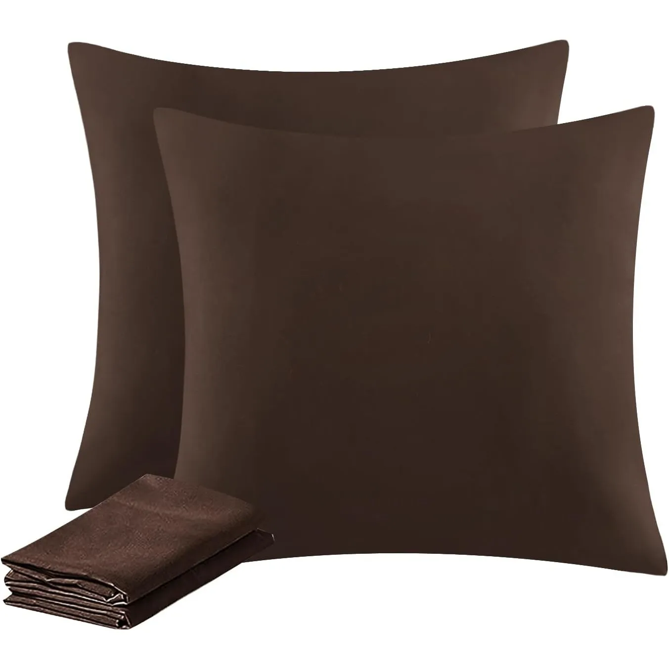 Aisbo Kissenbezug 80x80 2er Set - Kopfkissenbezug 80 x 80 Braun mit Reißverschluss aus Mikrofaser, ÖKO-TEX Pillow Cover…