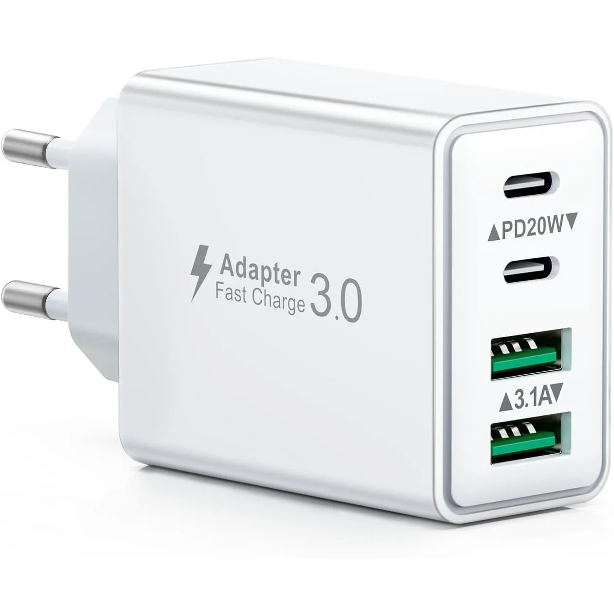 USB C Ladegerät, 40W 4 Ports Schnellladegerät, Mehrfach Stecker Mit Power Adapter Fast Charger Netzteil für iPhone 17 1…