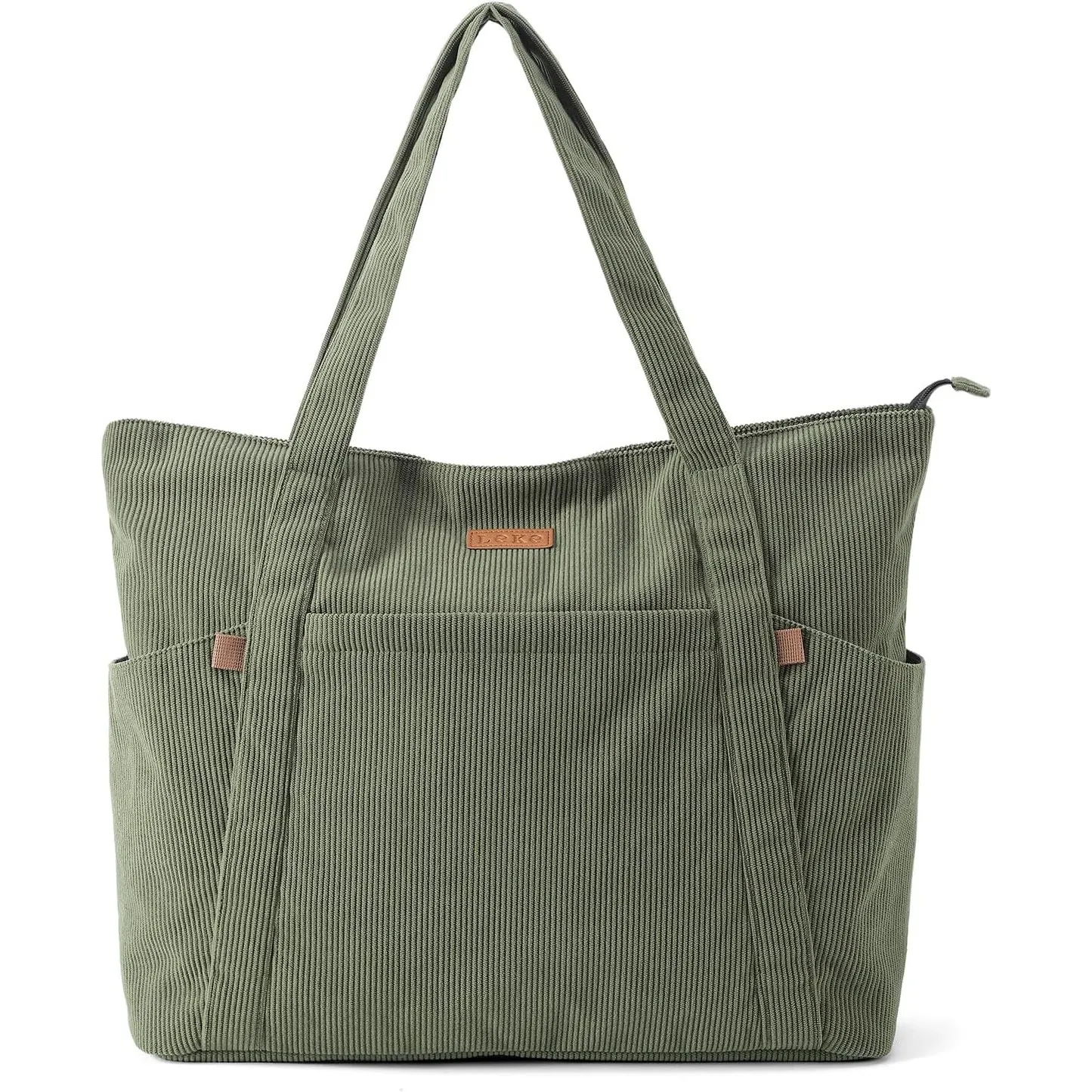 Cord Tasche Damen, Groß Tote Bag Strandtasche mit Reißverschluss