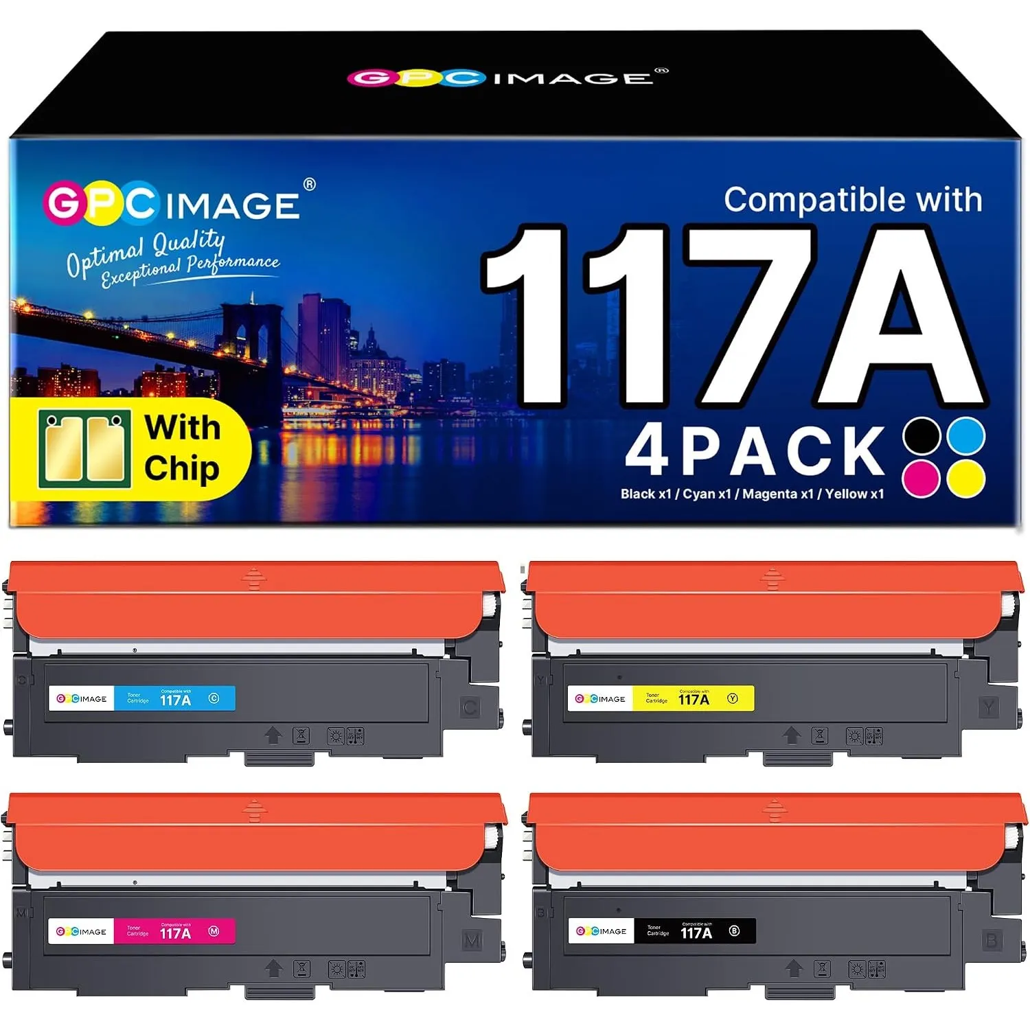 117A Toner Kompatibel für Toner HP Color Laser MFP 178nwg 179fwg 4er-Pack