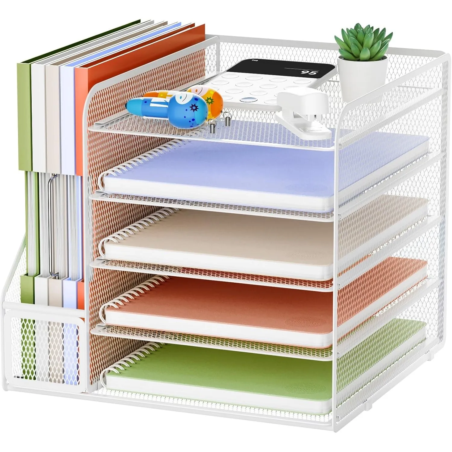 Marbrasse Schreibtisch Organizer und Büro Zubehör,5-Tier Briefablage,Mesh Büro Organizer für Schreibtischzubehör & Abla…