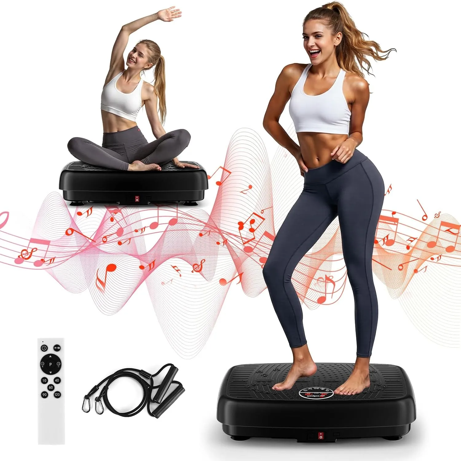 Vibrationsplatte, 2026 Verbesserte Vibrationsplatte mit Doppelmotoren für Abnehmen, Ganzkörpertraining, Muskelaufbau - …