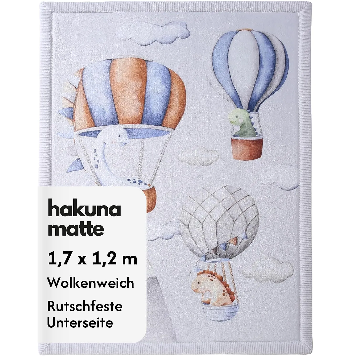 Hakuna Matte Wolkenweiche Spielmatte Baby 170x120x2,5cm, Dinosaurier | Coral Velvet Krabbelmatte, Hochdichter Schaumsto…