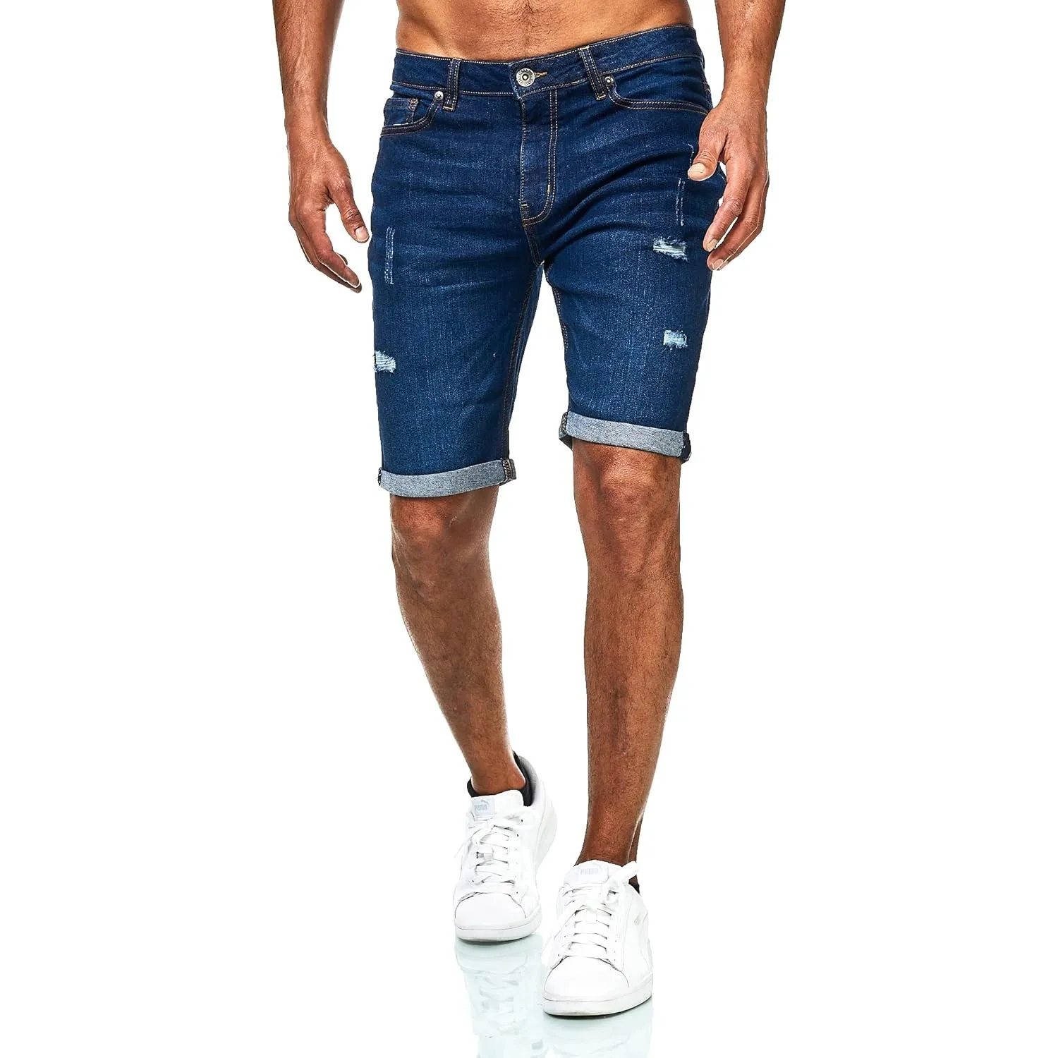 JEEL Herren Kurze Hosen - Slim-Fit Jeans-Shorts - 5-Pocket-Style - Stretch Herren-Shorts - Kurze Hose für Männer - Basi…